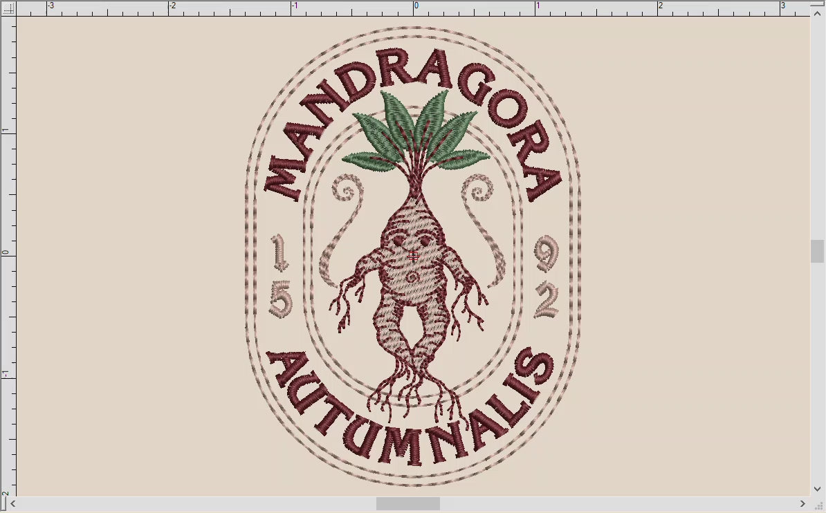 Embroidery: Magical Mandrake Label (3.5, 4, 4.5, 5, and 6 Inches Tall, Three Colors)