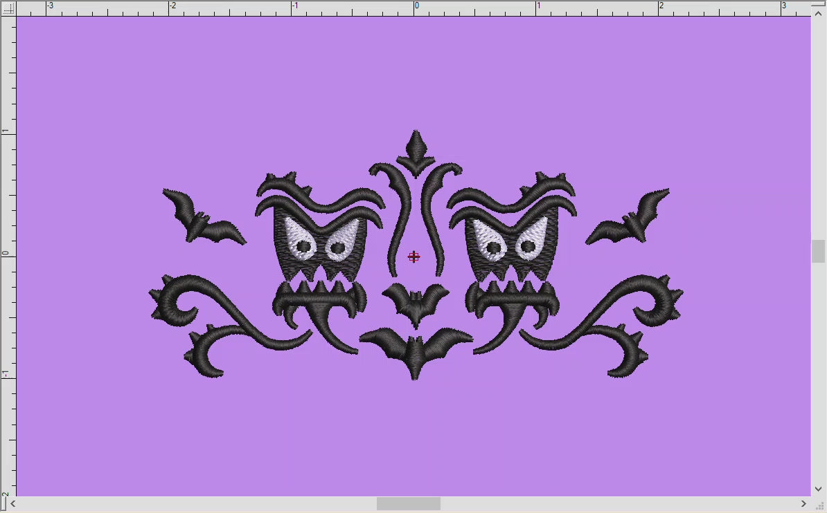 Embroidery Set of 2: Gothic Damask Inspired by Haunted Mansion (Two Versions, Three Sizes Each, Two Thread Colors)