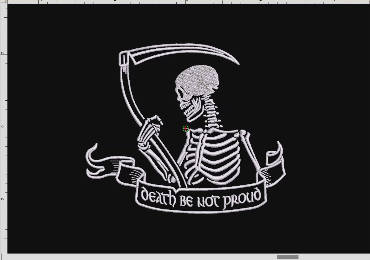 Embroidery: "Death Be Not Proud" Skeleton Design - 5, 6, 7, 8, and 9 Inch Sizes