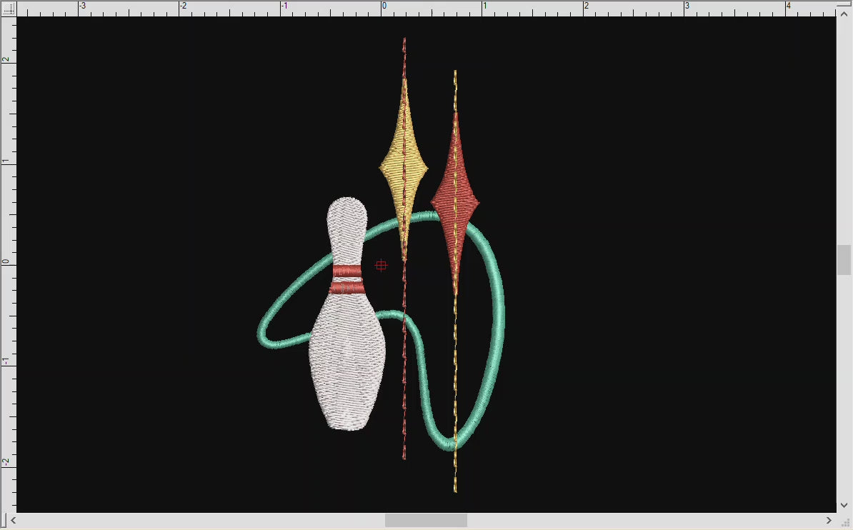 Embroidery: Mid Century Modern Atomic Bowling Design, in Several Sizes