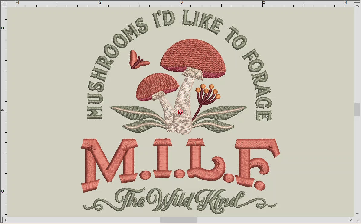 Embroidery Files: "Mushrooms I'd Like to Forage" - 4.5, 5, and 7 Inch Sizes