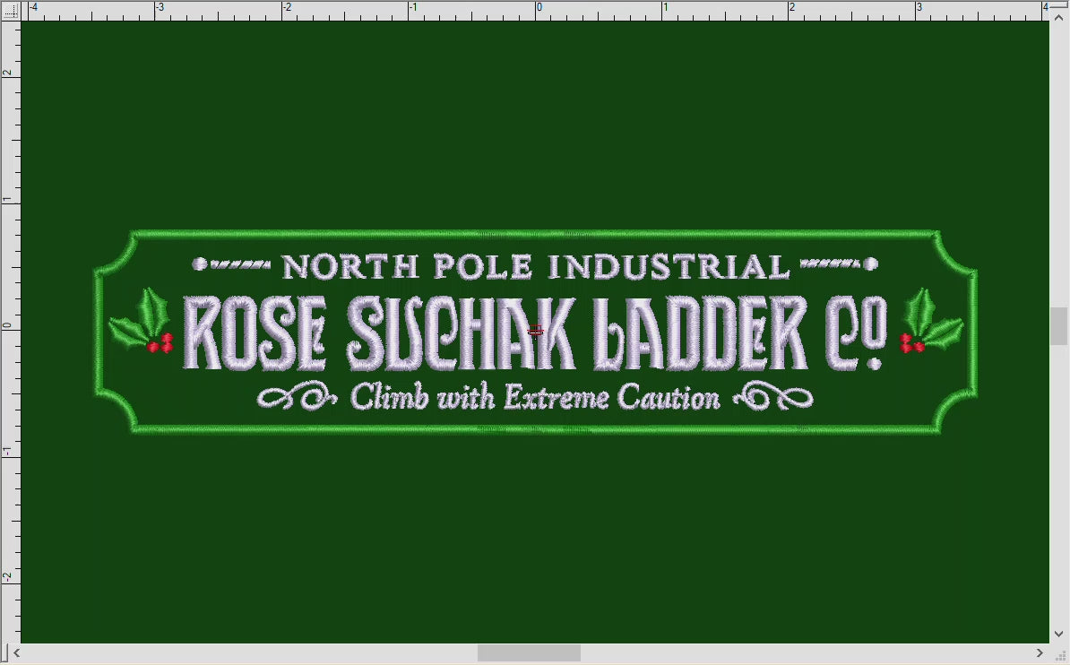 Embroidery: Christmas Ladder Company (Five Sizes between 6 and 10 Inches Wide)