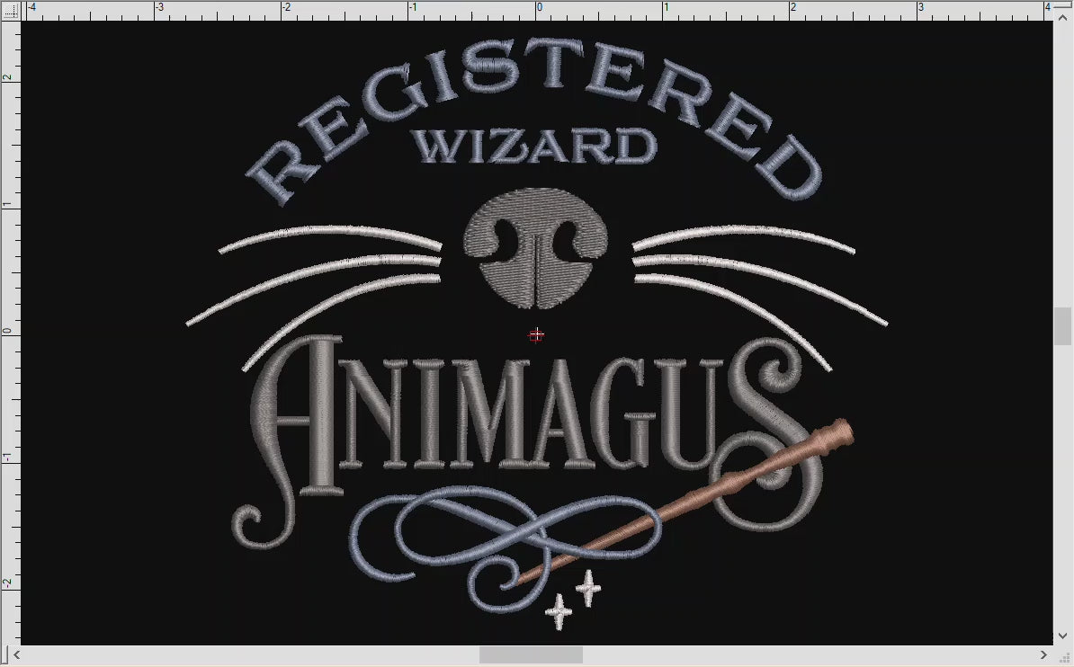 Embroidery Files: Magical "Animagus" Design i0 Four Sizes between 5 and 9 Inches