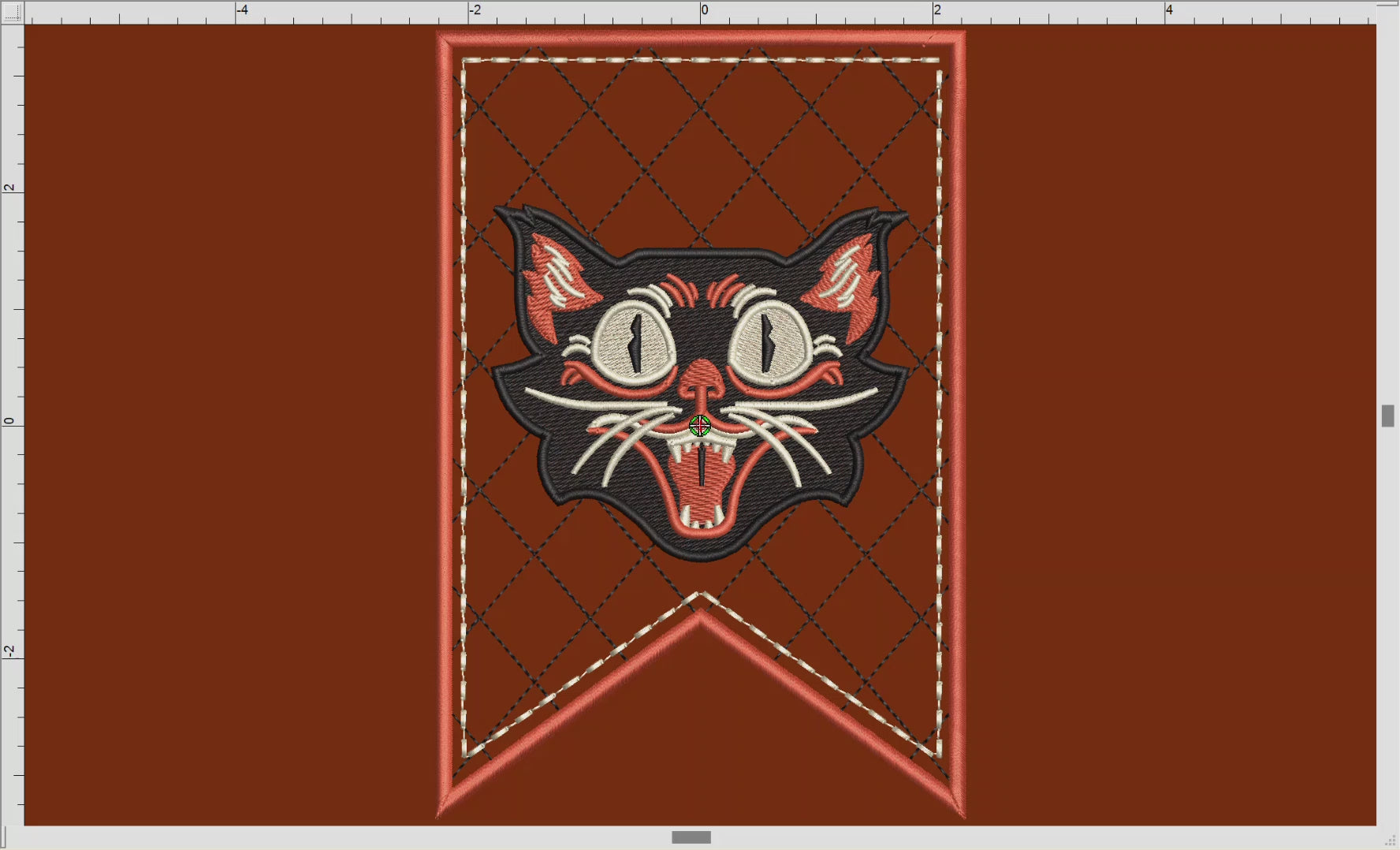 Embroidery: Retro Halloween Cat Set v.1 Includes Both the Design and the Pennant Embroidery