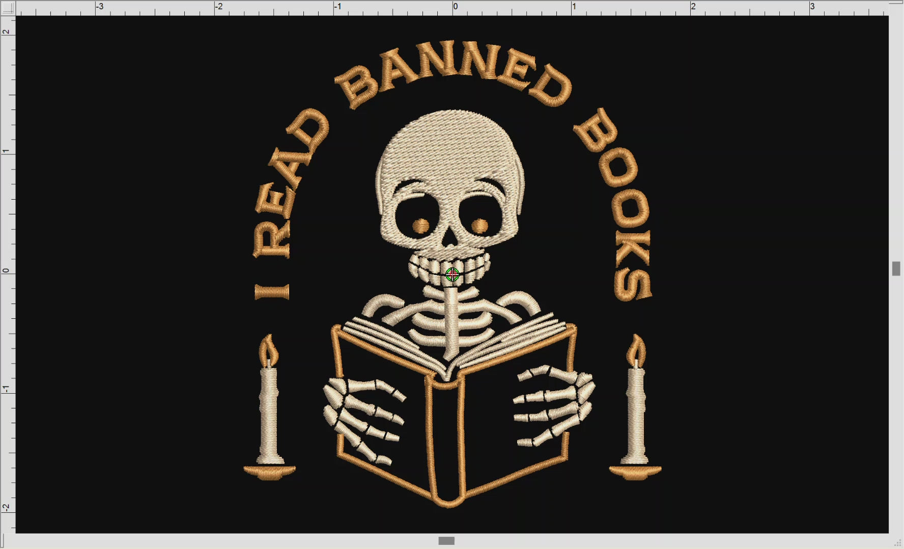Embroidery: "I Read Banned Books" in Five Sizes Between 4 and 8 Inches Tall