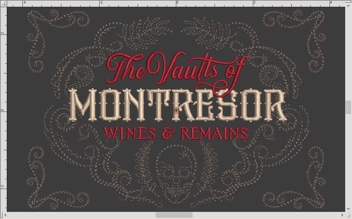 Embroidery: Poe-inspired "Vaults of Montresor" From "Cask of Amontillado" (Two Versions)
