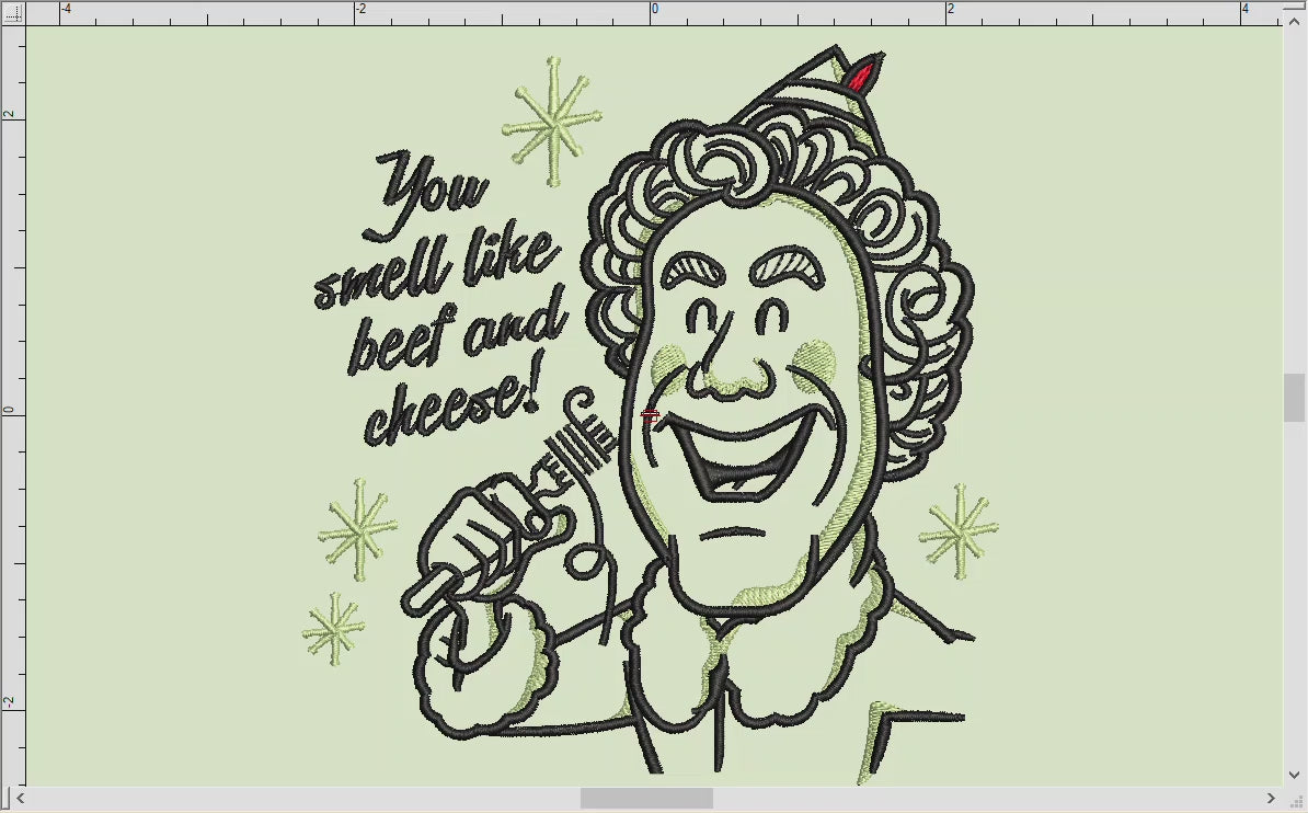 Embroidery: Retro Elf Design (Five Sizes Between 5 and 8 Inches, Three Colors)