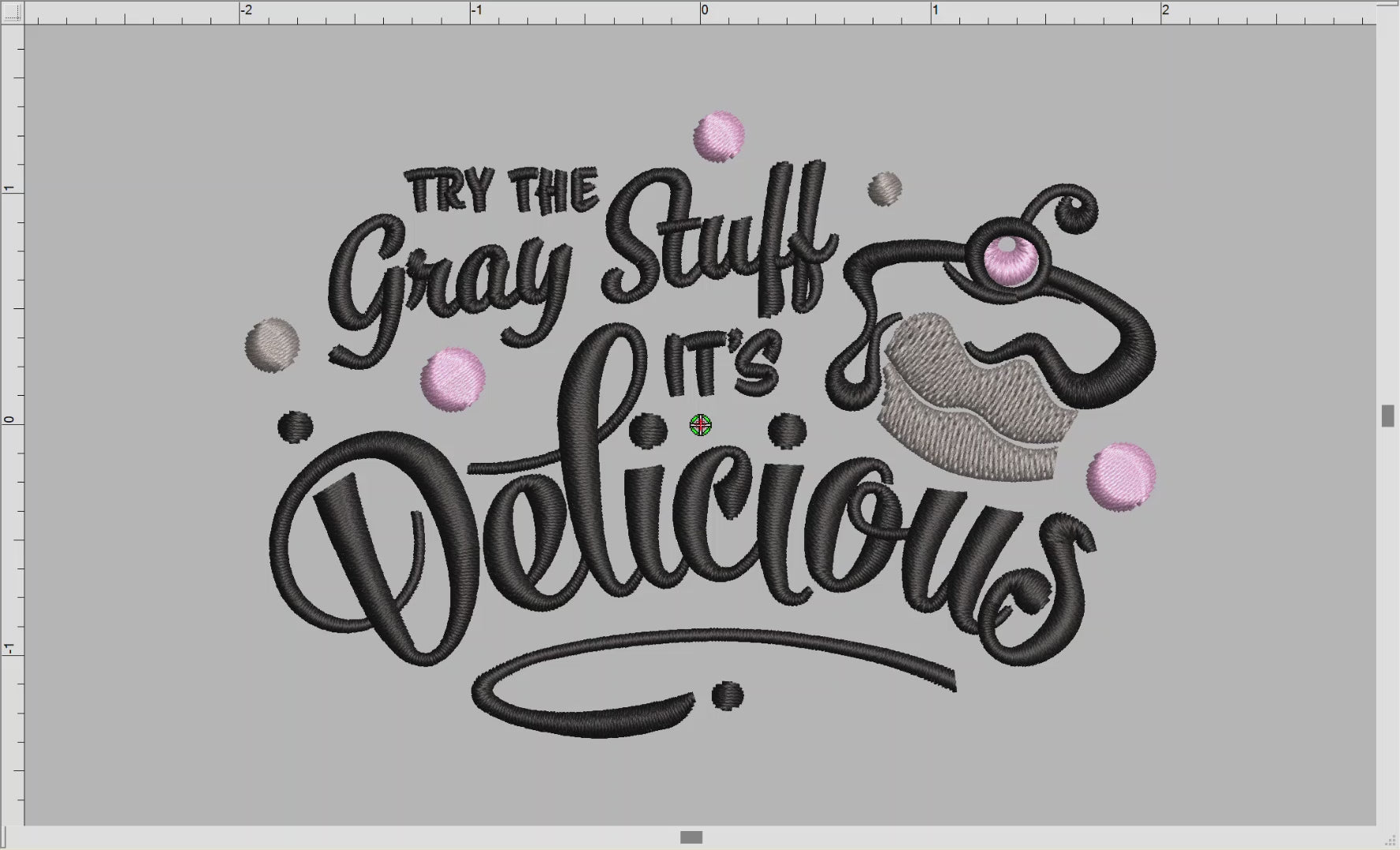Embroidery: "Try the Gray Stuff" Humor Inspired by Beauty & Beast - 3.5, 4, 5, and 6 Inches Wide