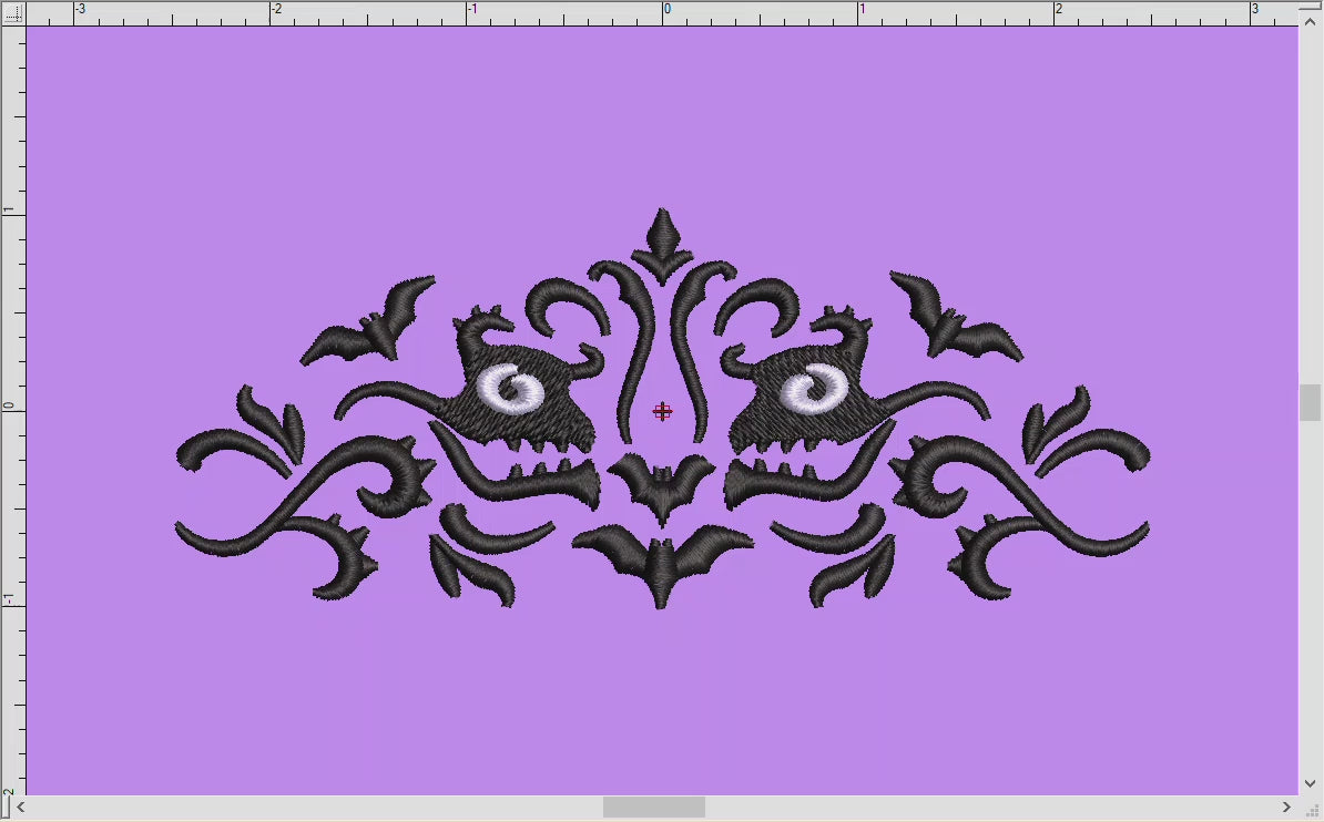 Embroidery Set of 2: Gothic Damask Inspired by Haunted Mansion (Two Versions, Three Sizes Each, Two Thread Colors)