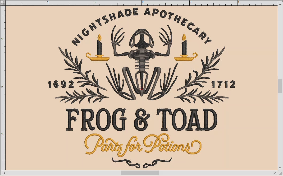 Embroidery Files: Frog & Toad Parts for Potions (Several Variations Between 6 and 10 Inches)