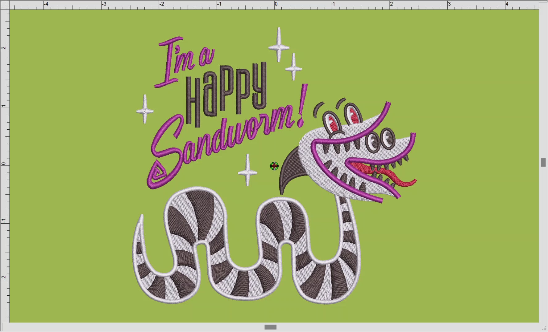 Embroidery Files: "I'm a Happy Sandworm" Design Inspired by the Musical & Movie