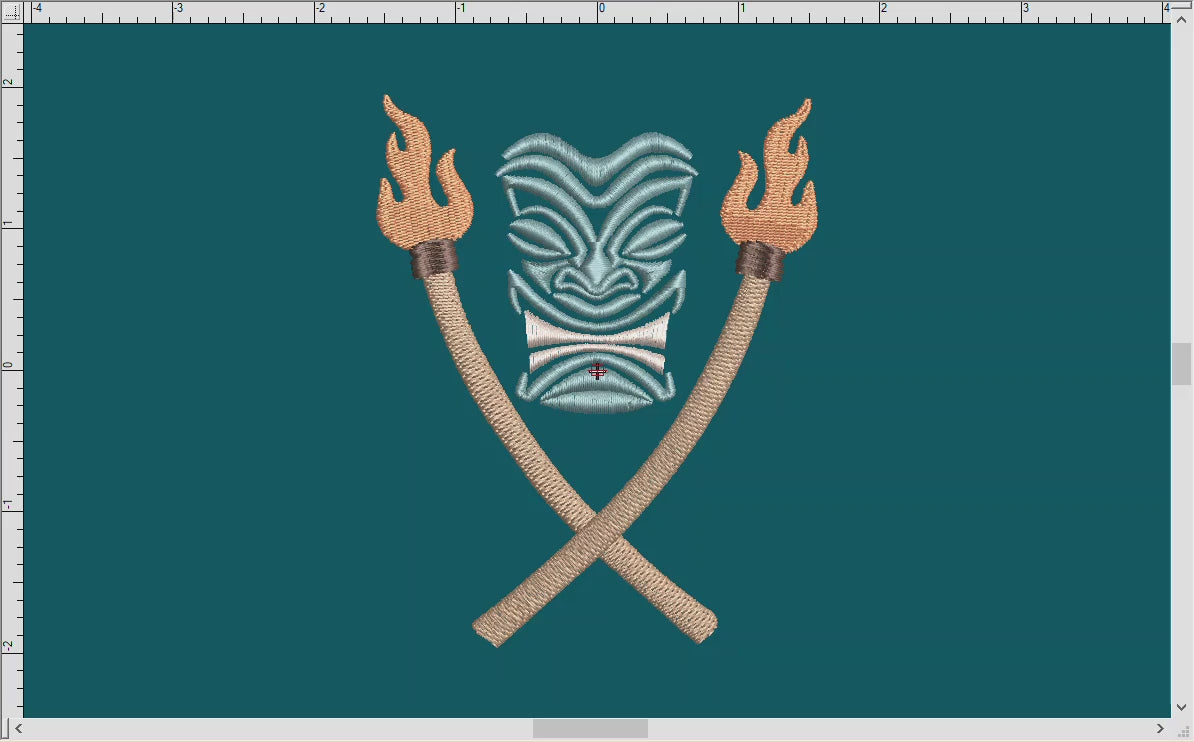 Embroidery: Mid Century Tiki, in Several Sizes 3.5 to 5.5 Inches