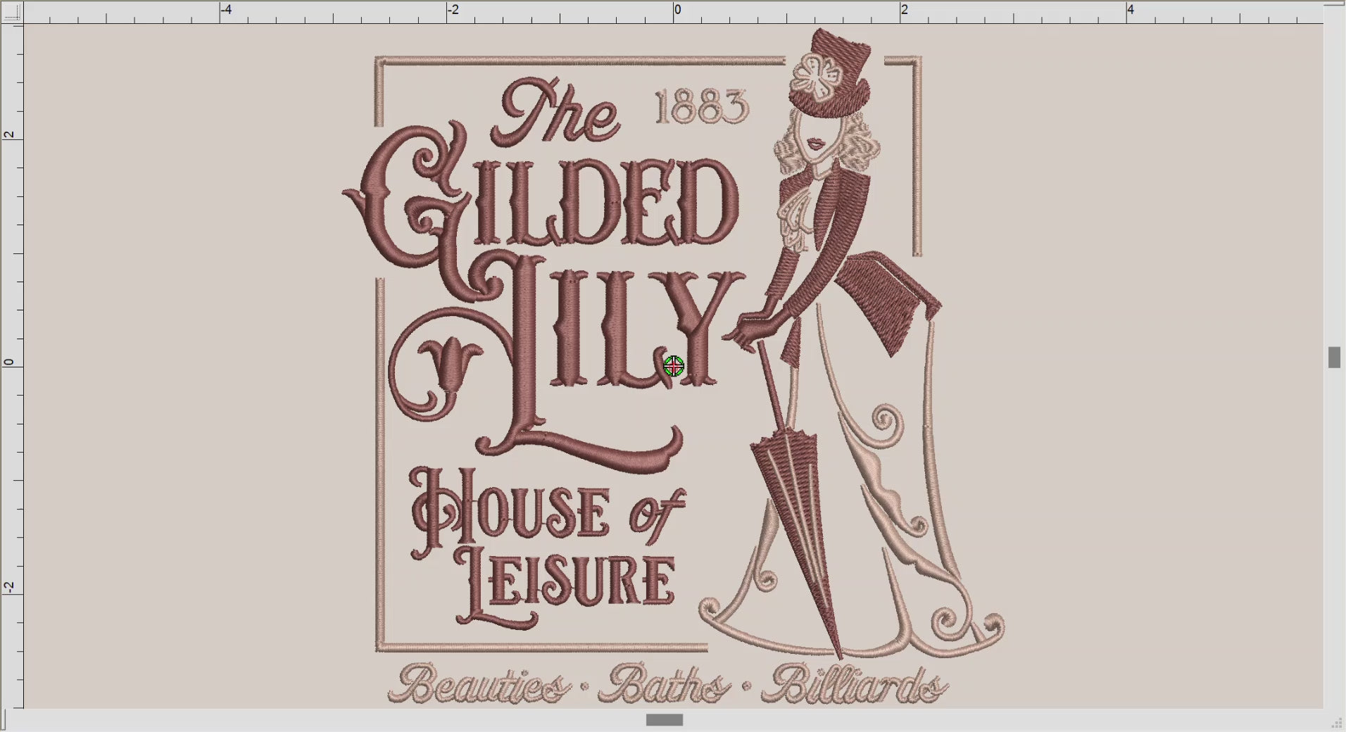 Embroidery: Classic-look "The Gilded Lily" Modeled After a Real Vintage Advertisement