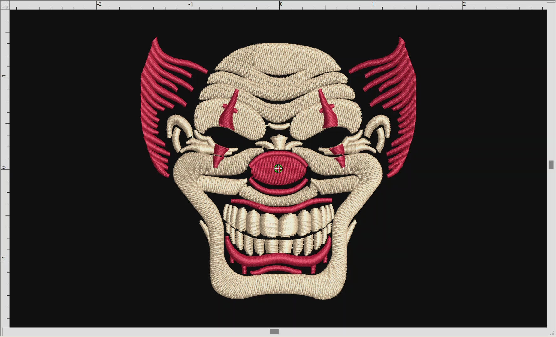 Embroidery: Horror Carnival Clown - 2.5, 3, 4, and 5 Inches - Two Thread Colors