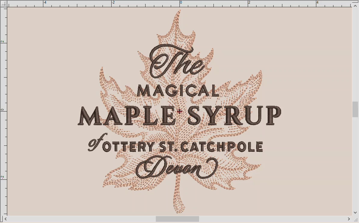 Machine Embroidery: Wizard World Maple Syrup (6, 7, and 8 Inches Square; Two Thread Colors)