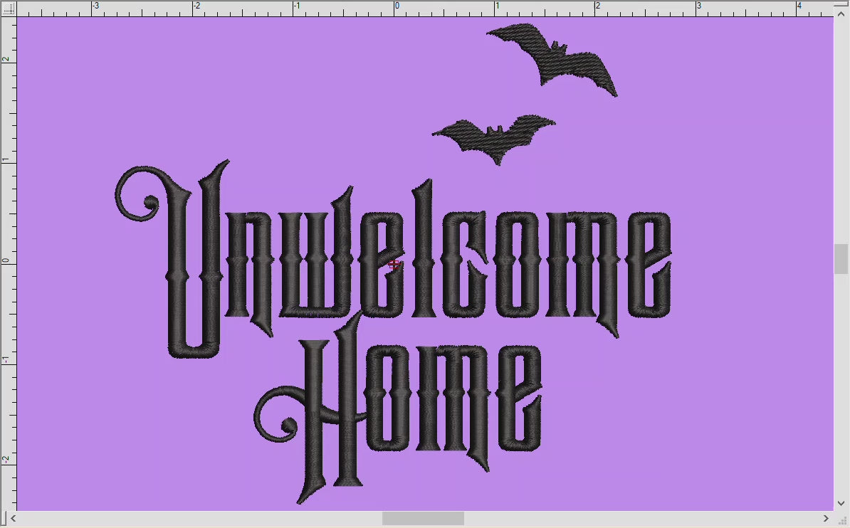 Embroidery: Gothic "Unwelcome Home" Inspired by Haunted Mansion (Four Sizes, One Thread Color)