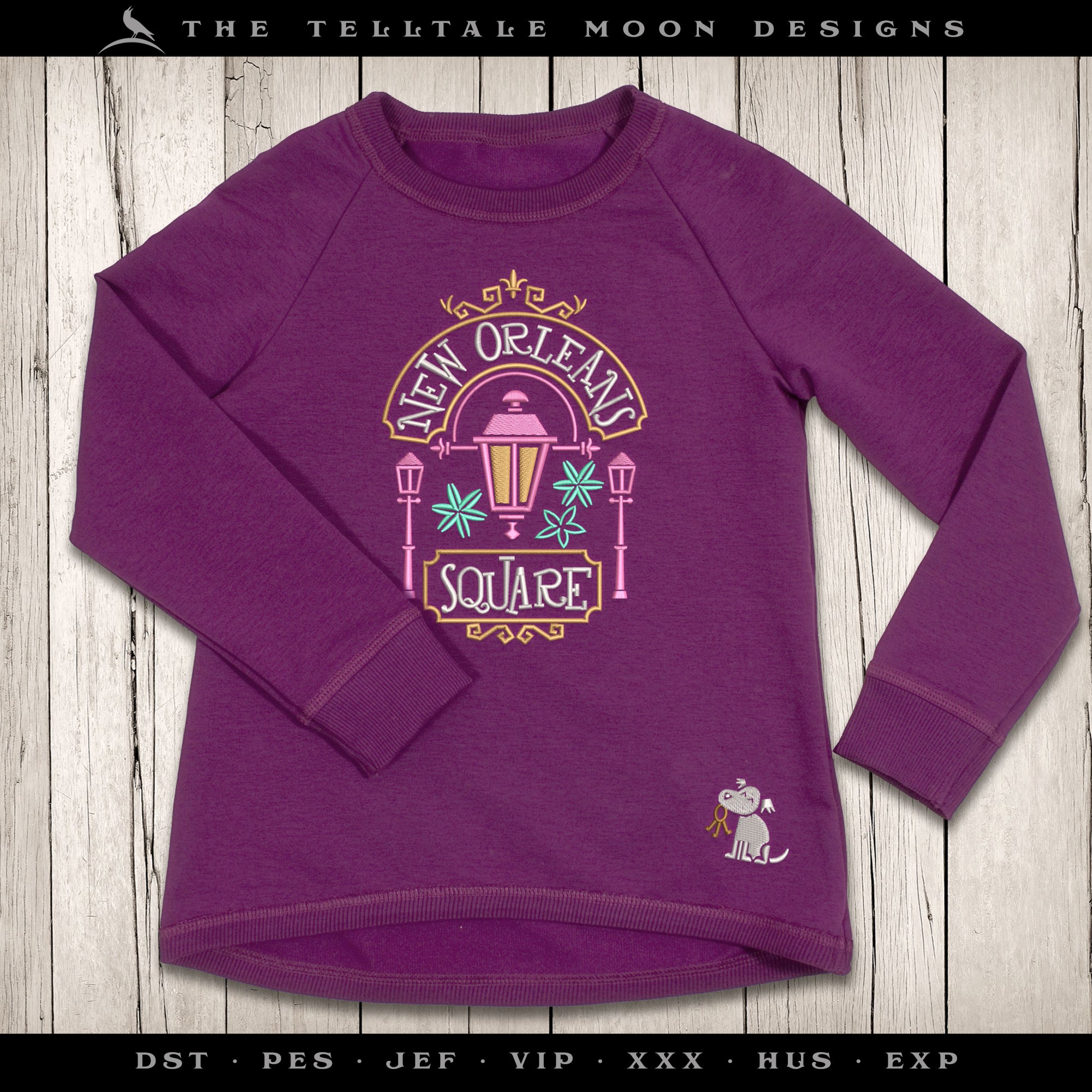 Embroidery: "New Orleans Square" Cute Design Inspired by Magic Kingdom & Pirates of Caribbean - Several Sizes and Formats