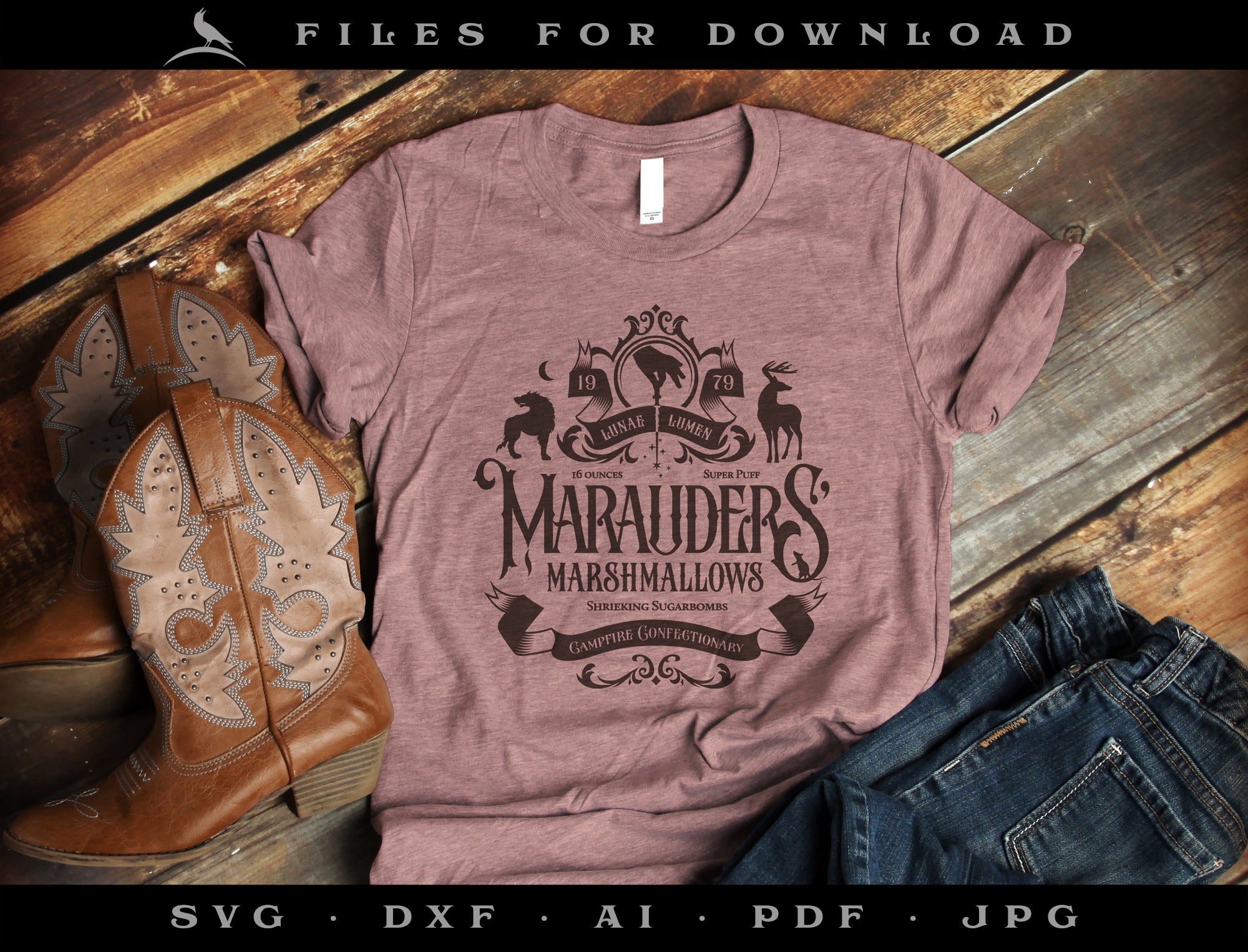 Art & Cut File Set: Wizard-themed Marauders Marshmallows Design