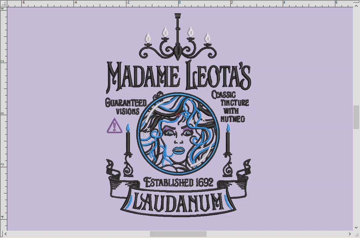 Machine Embroidery: Leota's Laudanum, 6-inch to 12-inch Variations