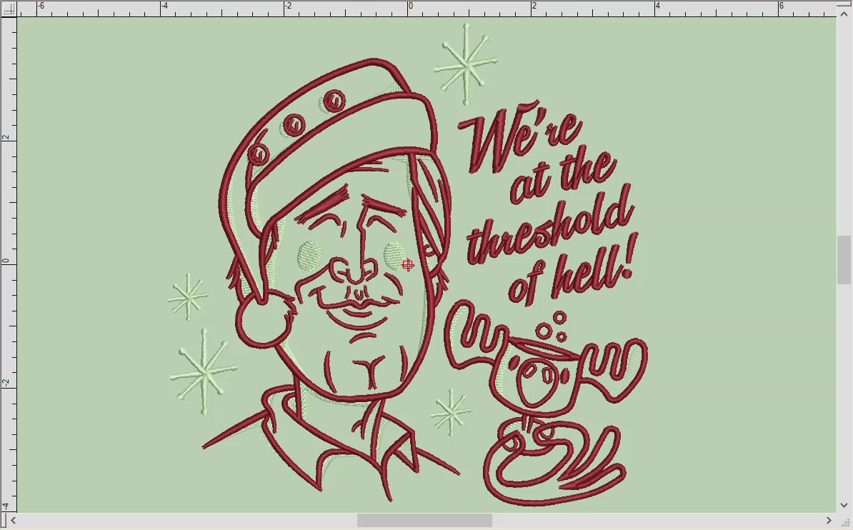 Machine Embroidery: Retro Clark Design (5, 6.75, and 7.8 Inches, Two Colors)