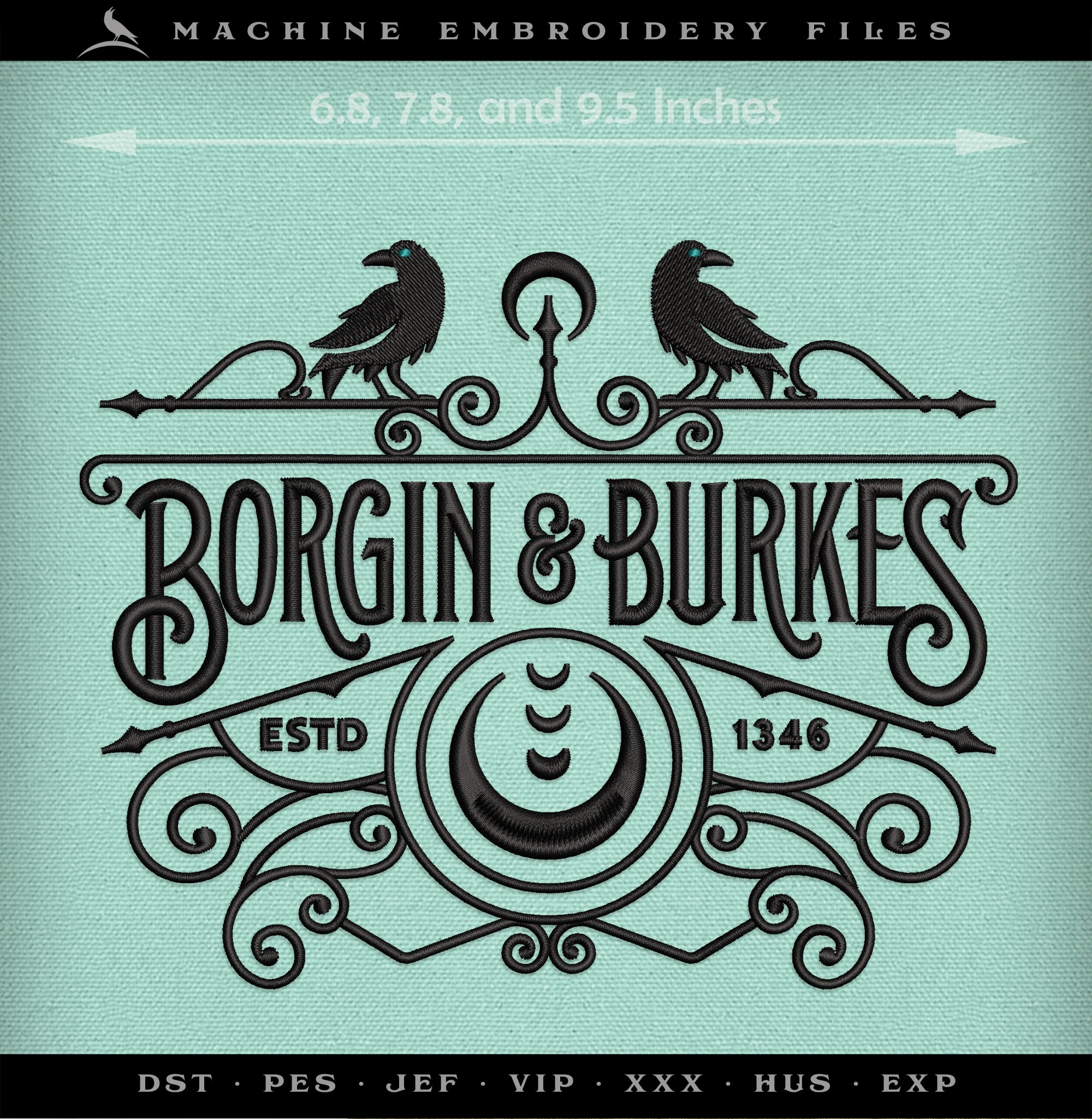 Embroidery: Dark Wizard Relics Sign - 7, 8, and 9.5 Inches - Plus a Split Version