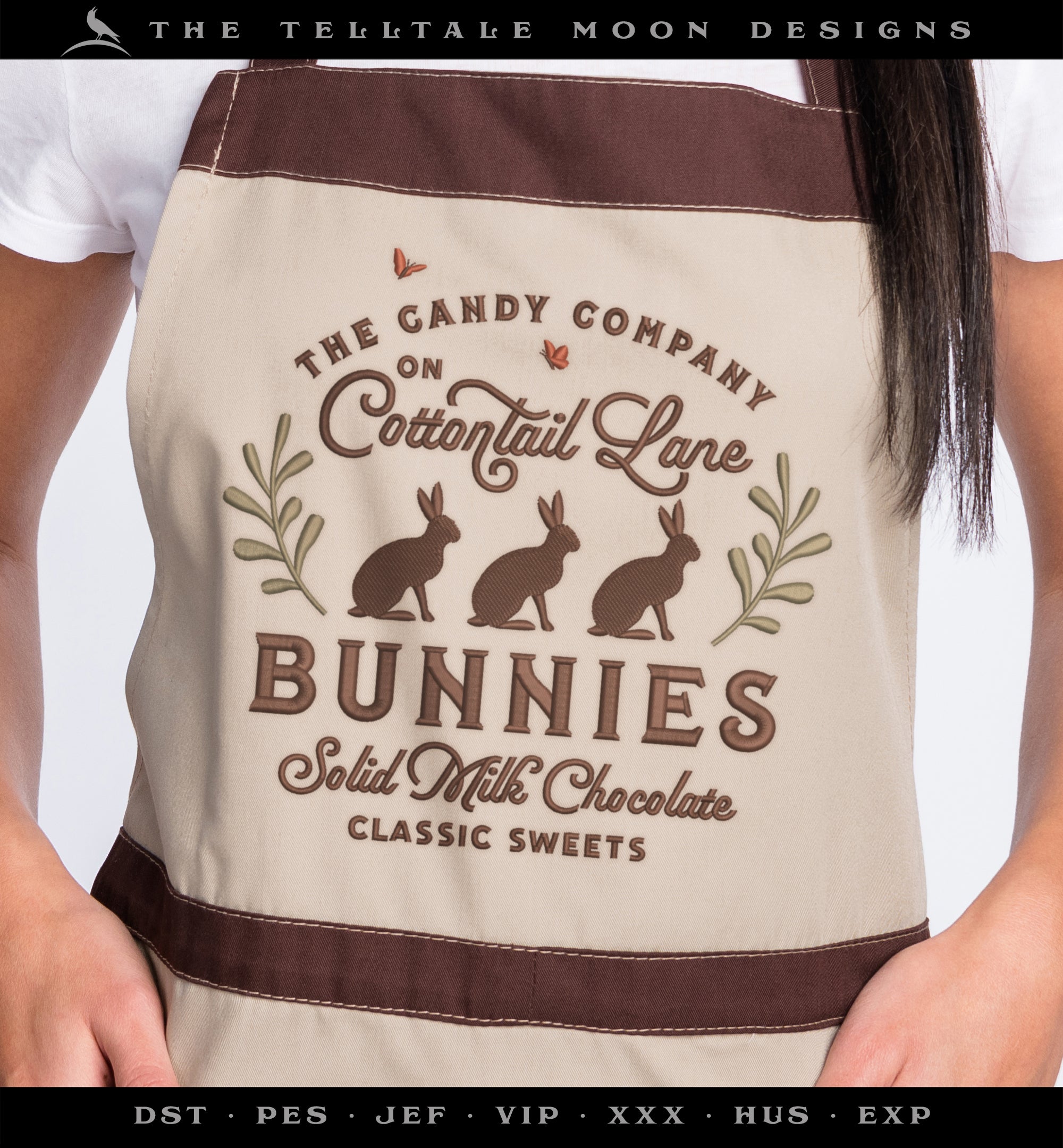 Embroidery: "Cottontail Lane Bunnies" Spring Fun - 6.5 and 7.5 Inches Wide