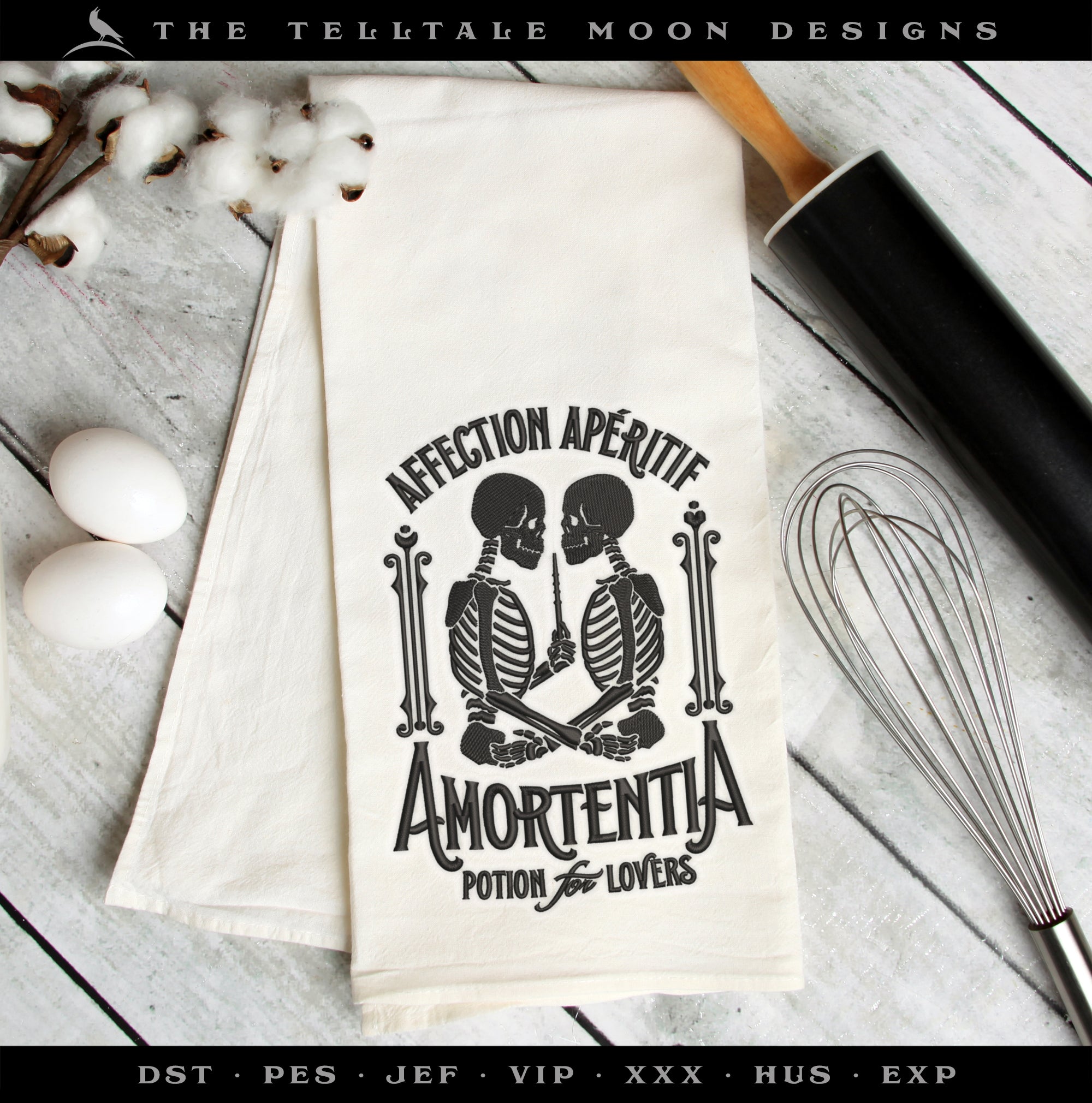 Embroidery: Wizarding Love Potion Label Design - 7 and 8 Inches - One Thread Color