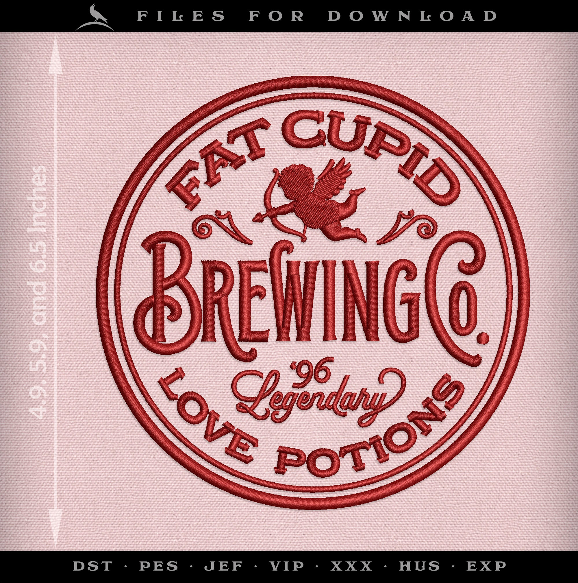 Embroidery: "Fat Cupid Love Potions" Drink Cozy Pattern