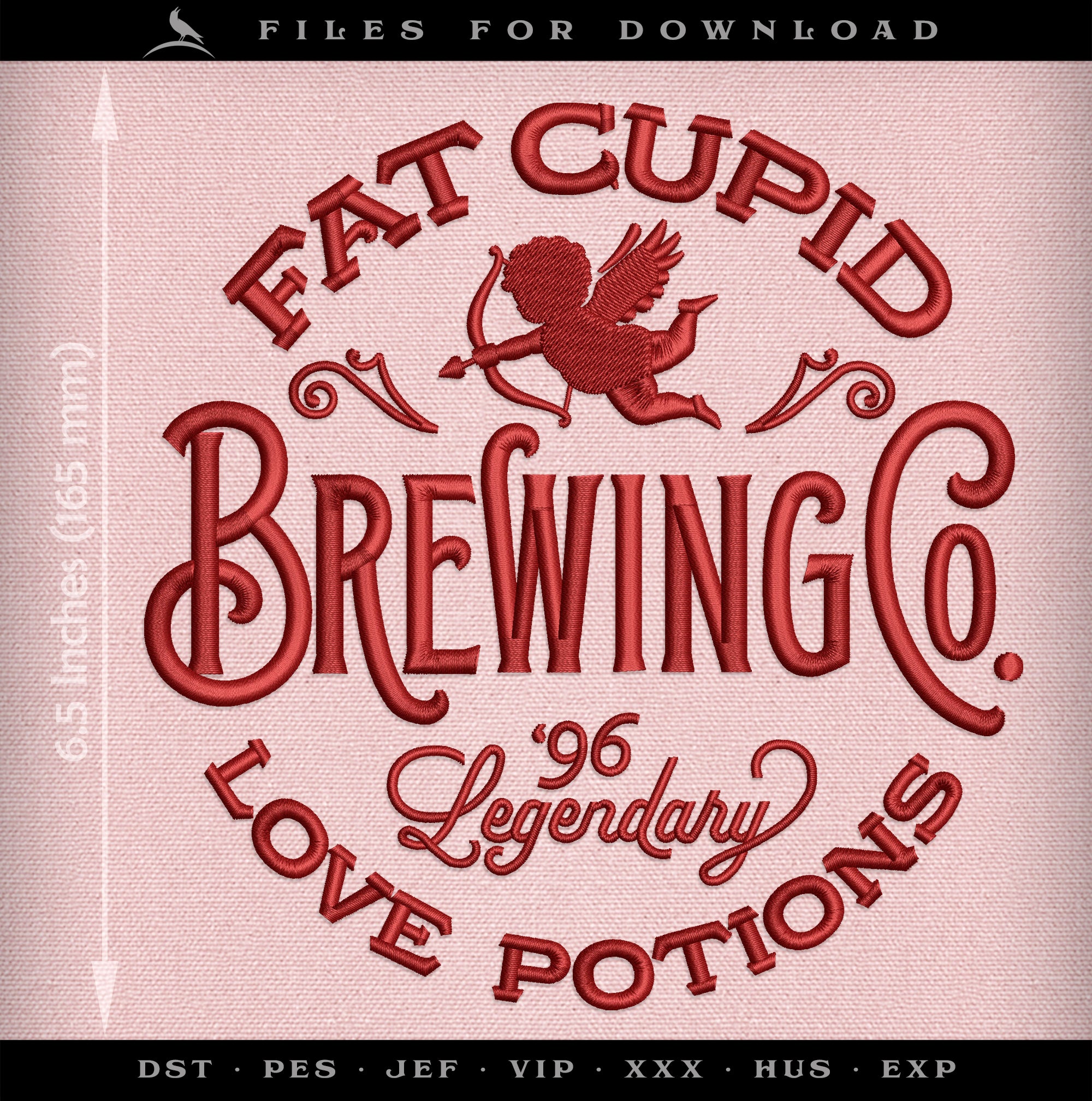 Embroidery: "Fat Cupid Love Potions" Drink Cozy Pattern