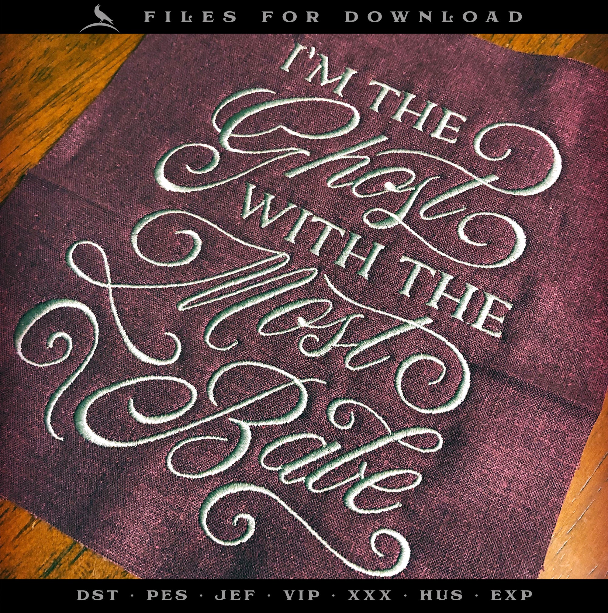 Machine Embroidery: "Ghost with Most" Typography, Two Sizes in Digital Format for Download