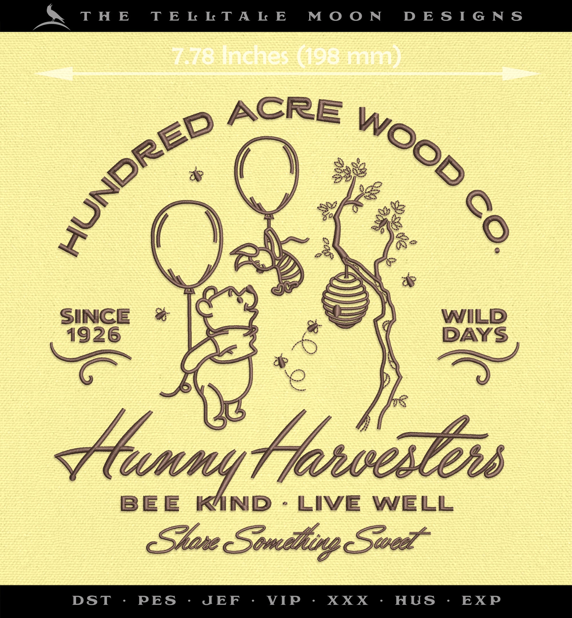 Machine Embroidery: "Hunny Harvesters" (Includes Both 7.8 Inch Design and Smaller Separated Parts)