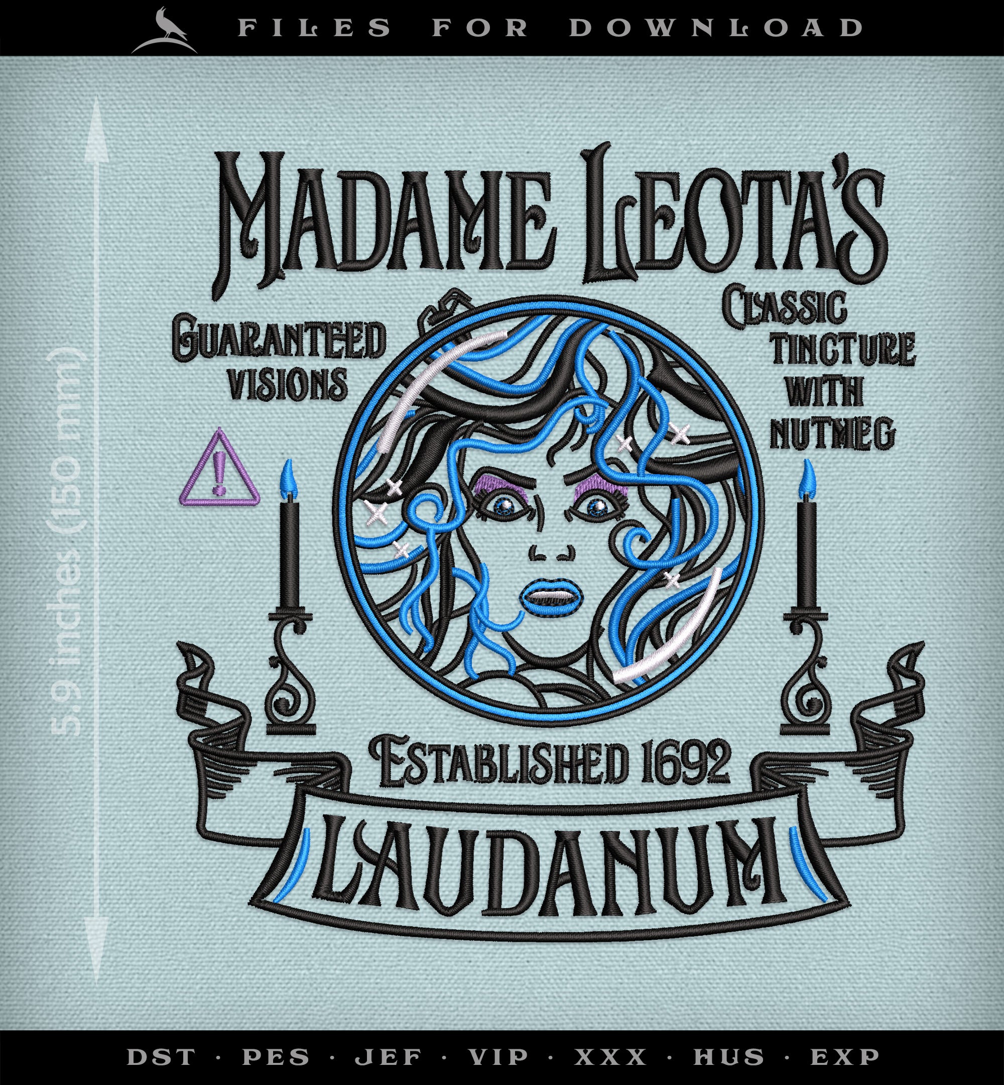 Machine Embroidery: Leota's Laudanum, 6-inch to 12-inch Variations