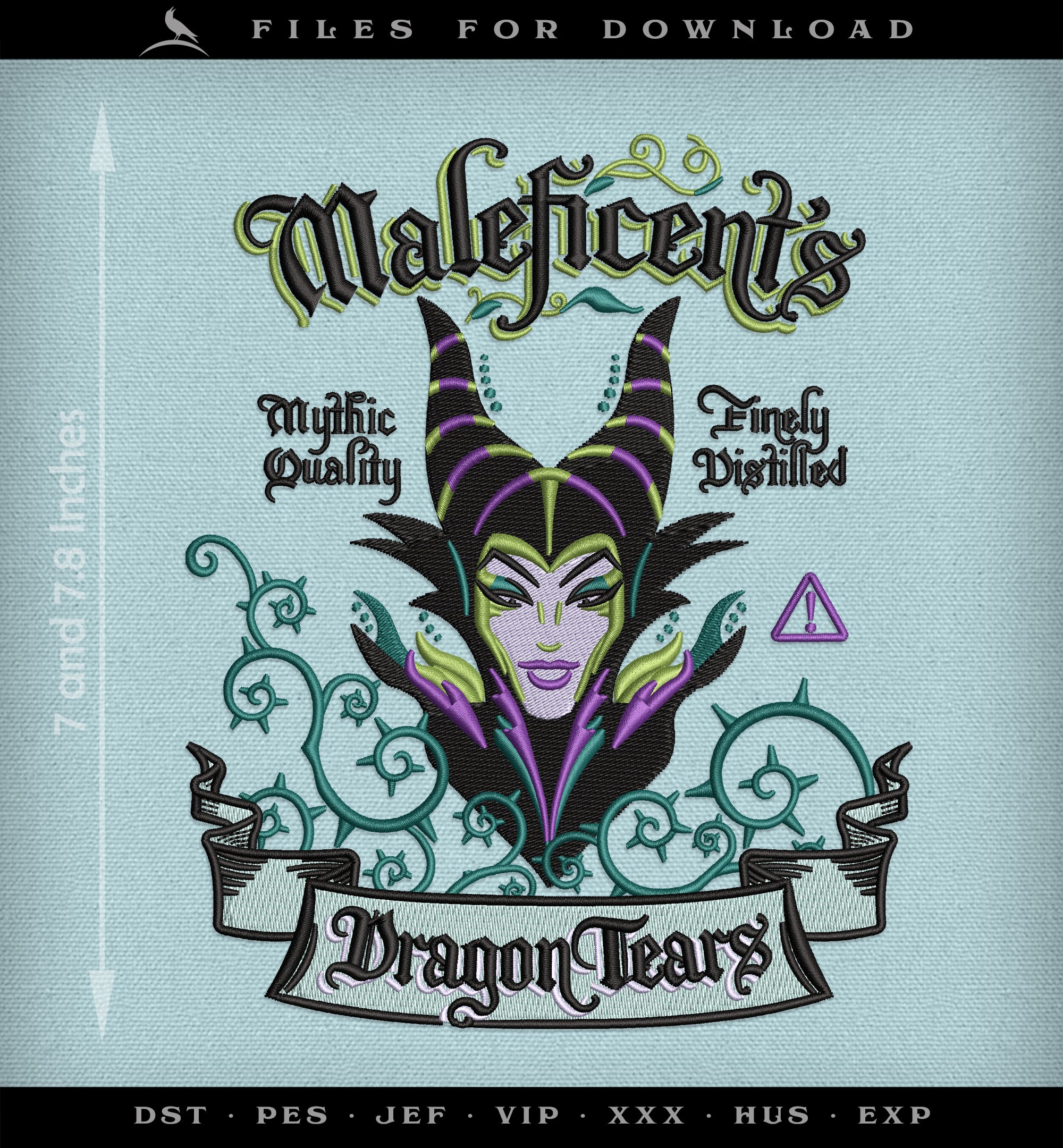 Machine Embroidery Set: Dark Fairy Dragon Tears