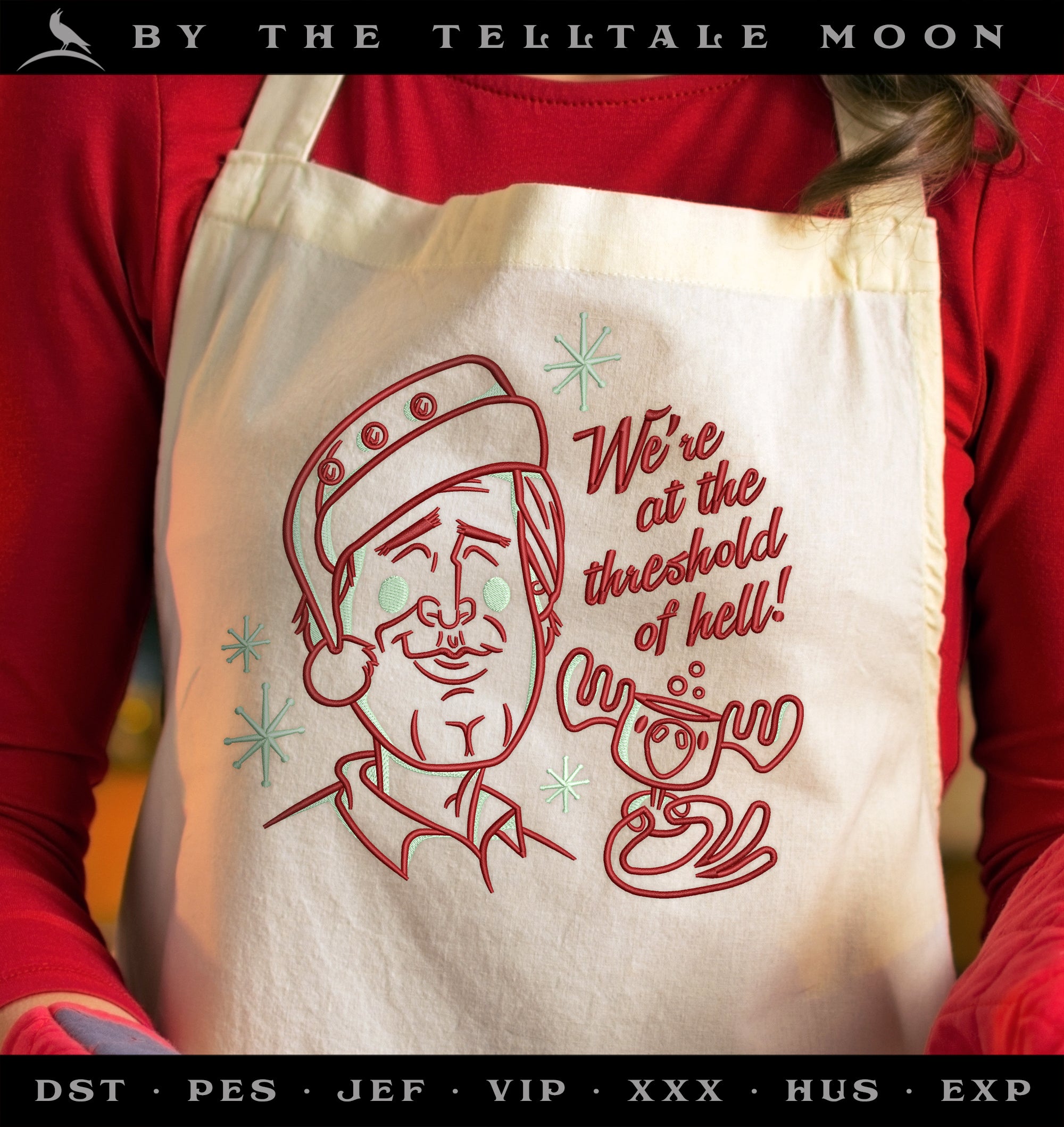 Machine Embroidery: Retro Clark Design (5, 6.75, and 7.8 Inches, Two Colors)