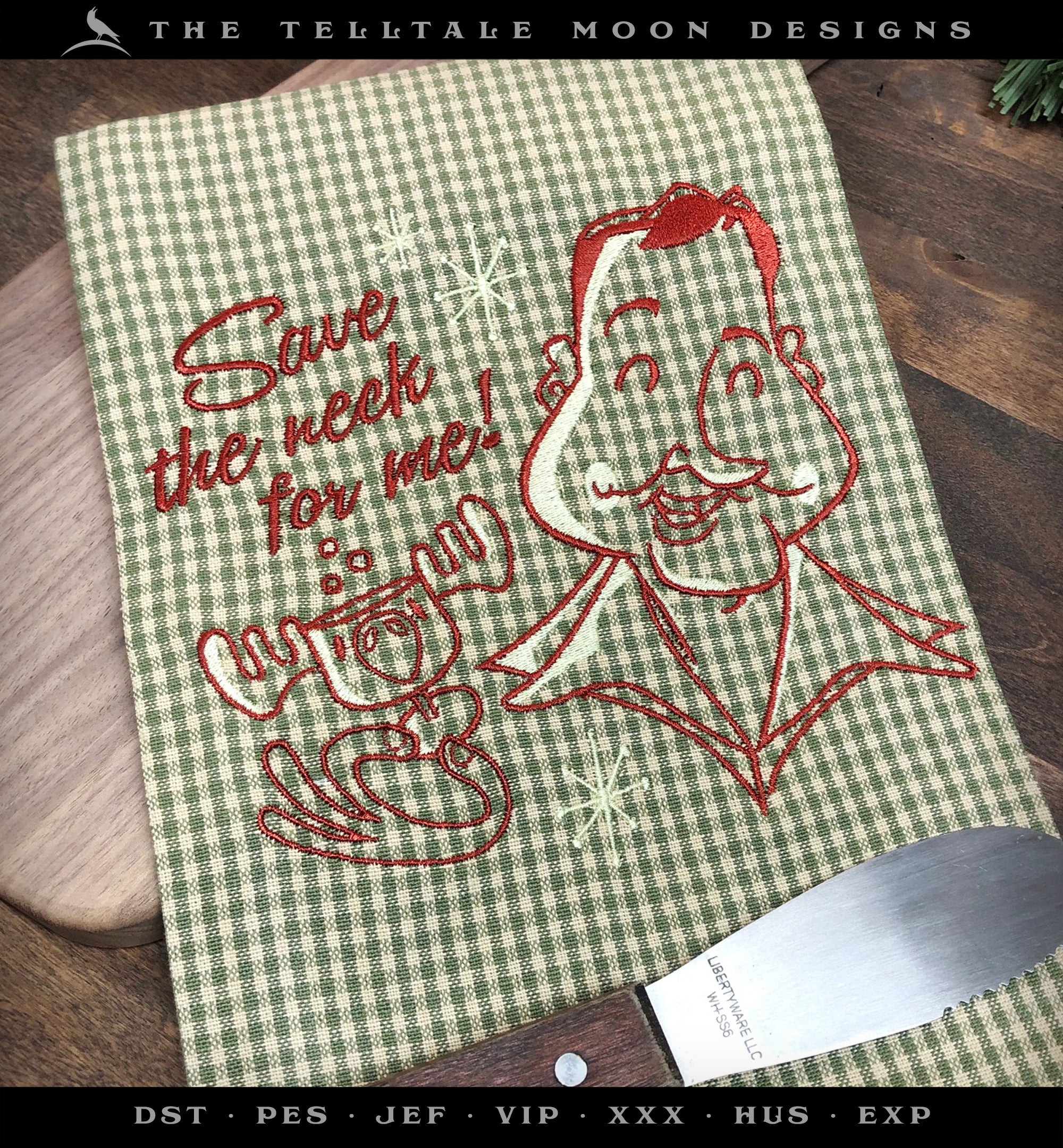 Machine Embroidery: Retro Eddie Design (5, 6.5, and 7.8 Inches, Two Colors)