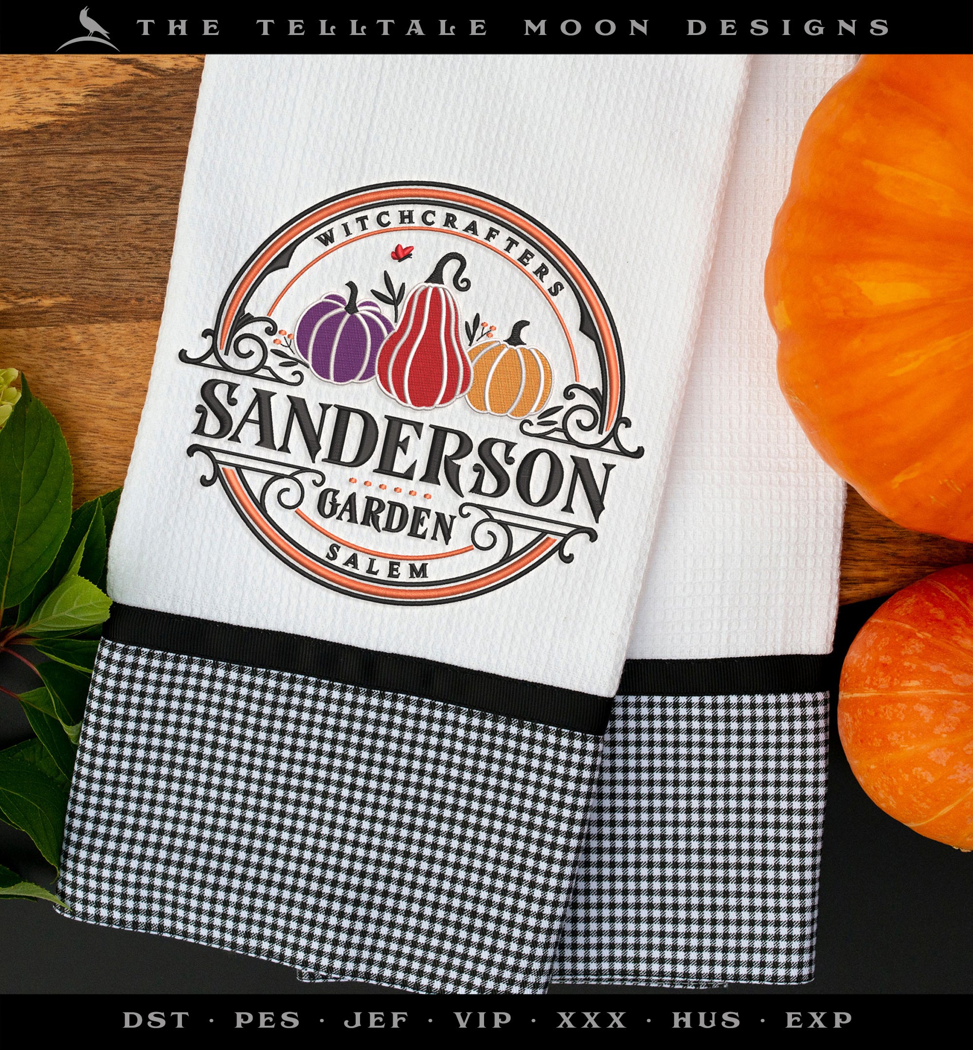 Machine Embroidery: Sanderson Gardens Sign Label (Two Sizes, Six Thread Colors, Several Formats)