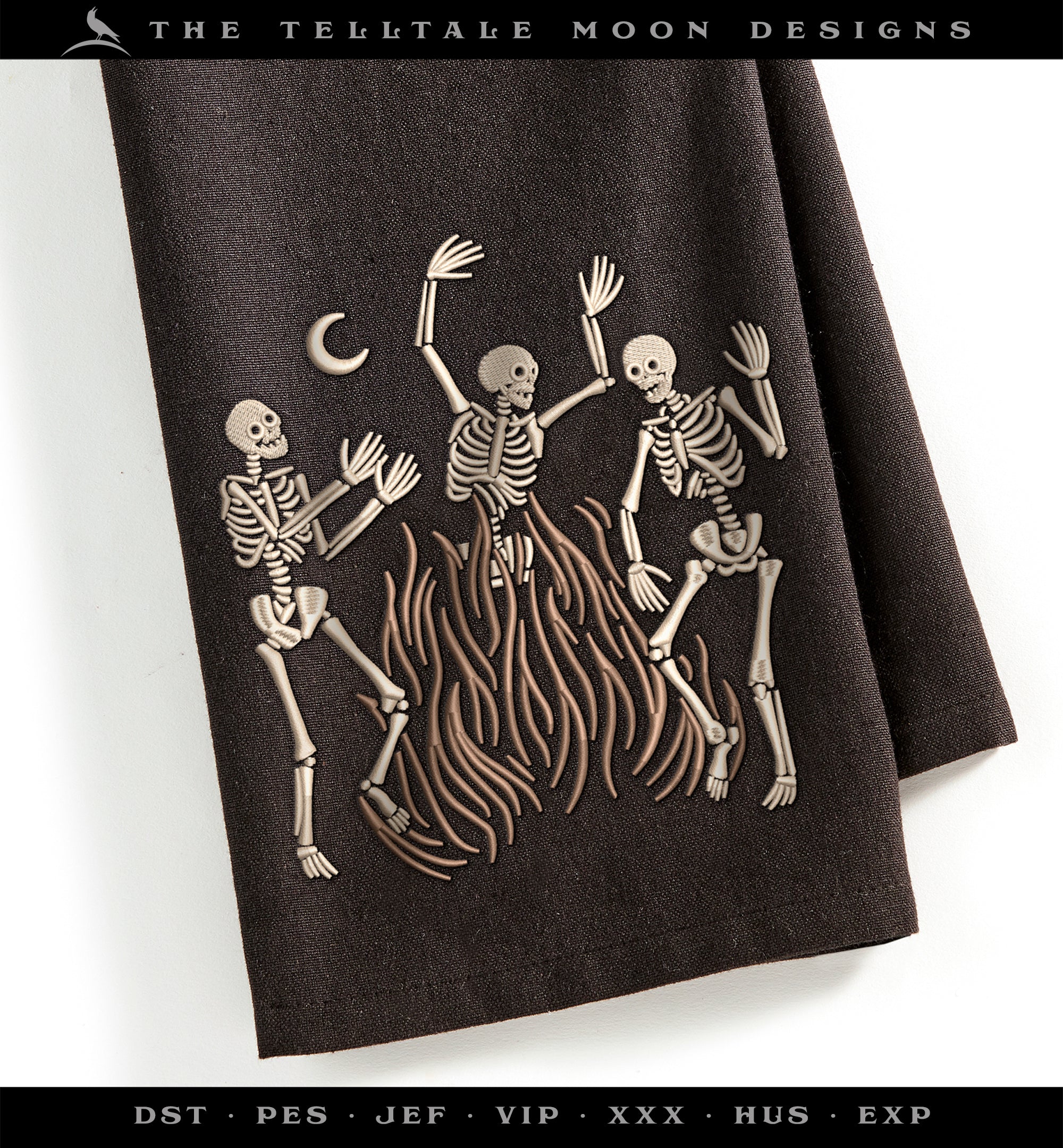 Embroidery: Gothic Skeleton Dance - 7.75 Inches High, Plus a Partitioned Set