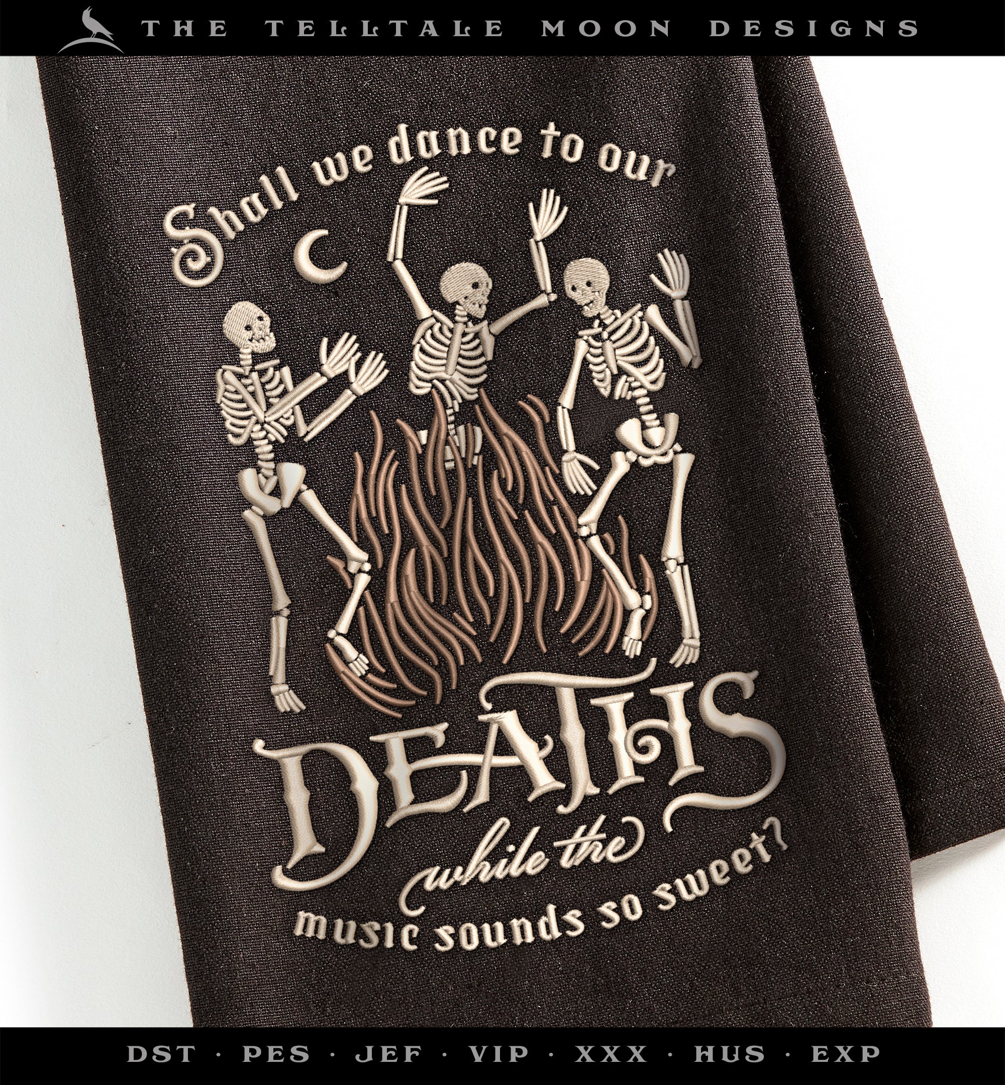 Embroidery: Gothic Skeleton Dance - 7.75 Inches High, Plus a Partitioned Set