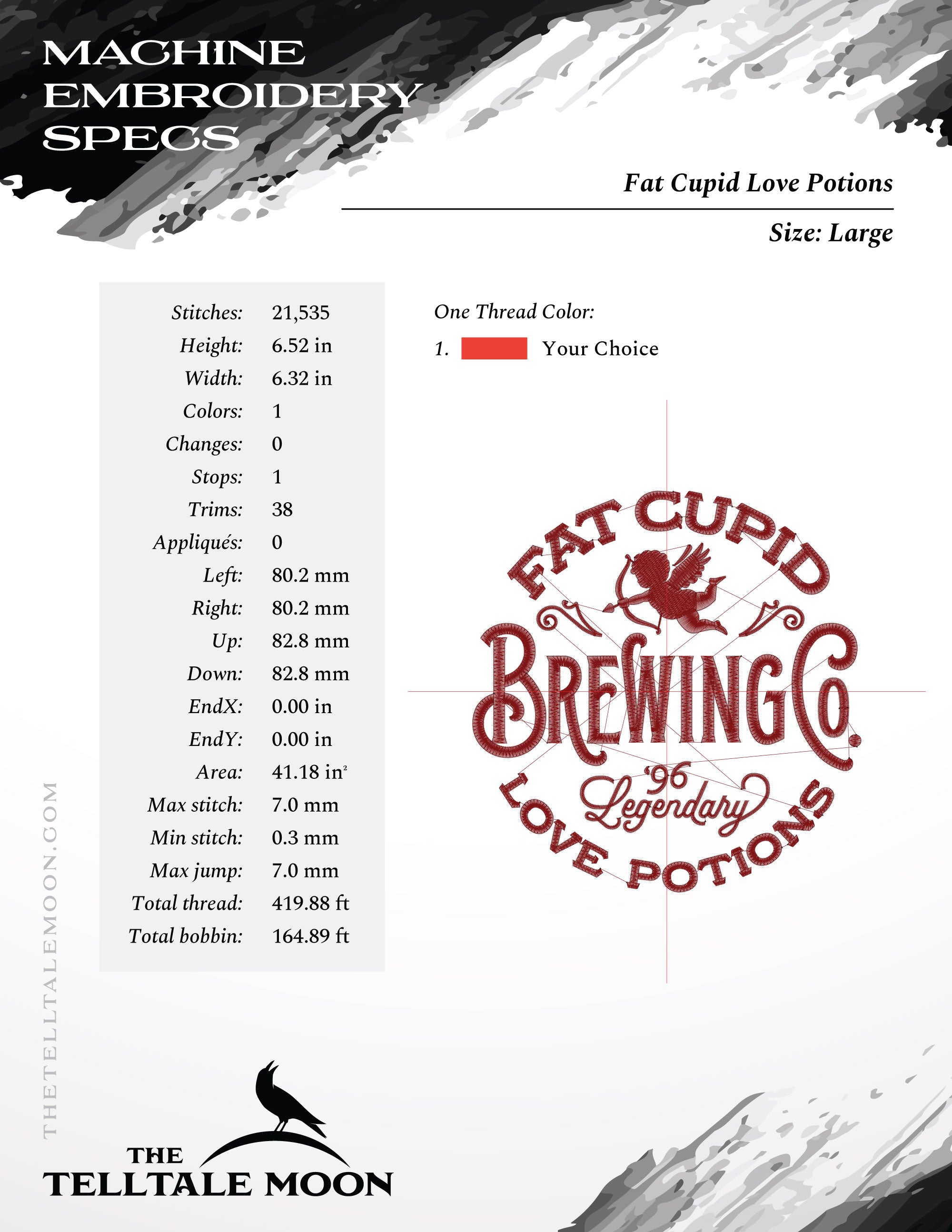 Embroidery: "Fat Cupid Love Potions" Drink Cozy Pattern