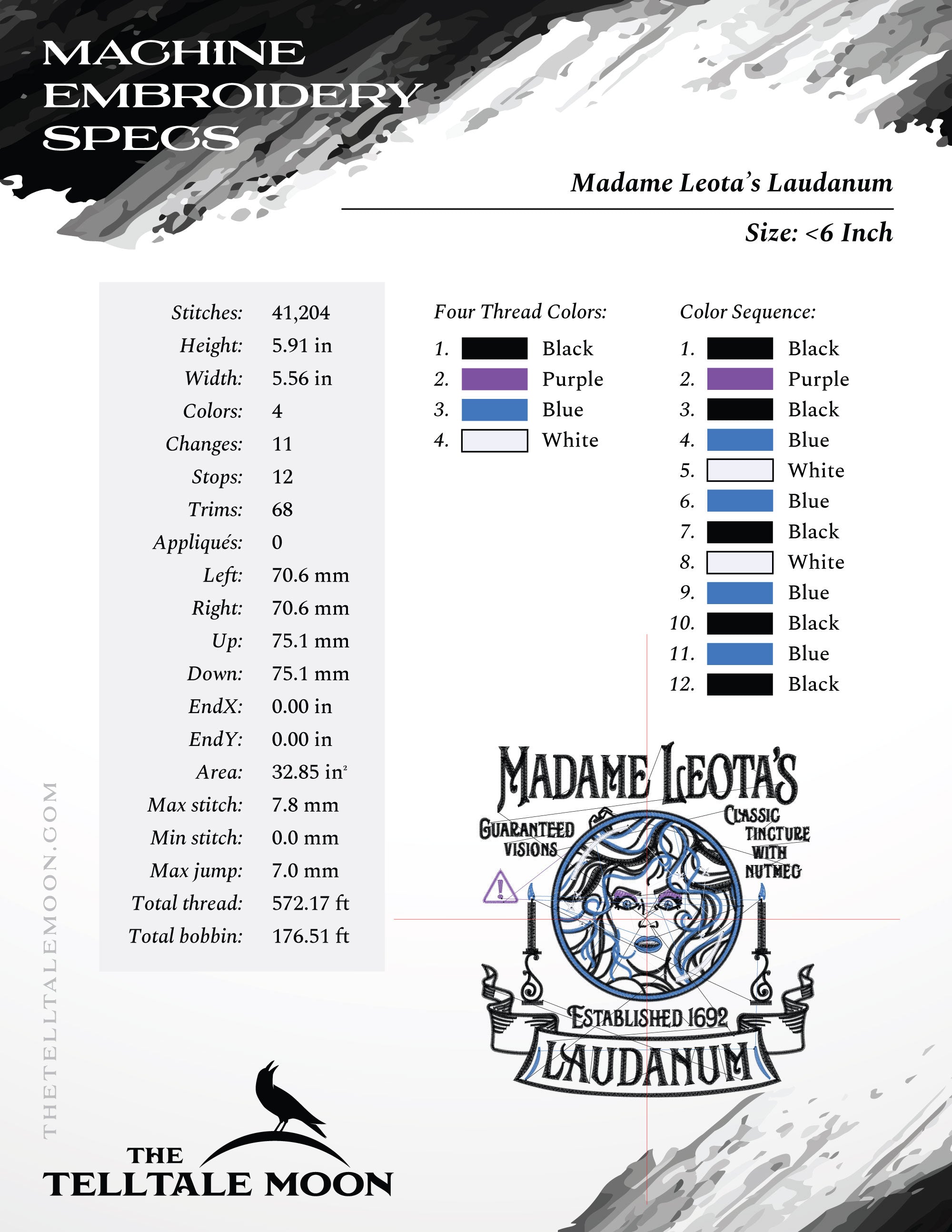 Machine Embroidery: Leota's Laudanum, 6-inch to 12-inch Variations ...
