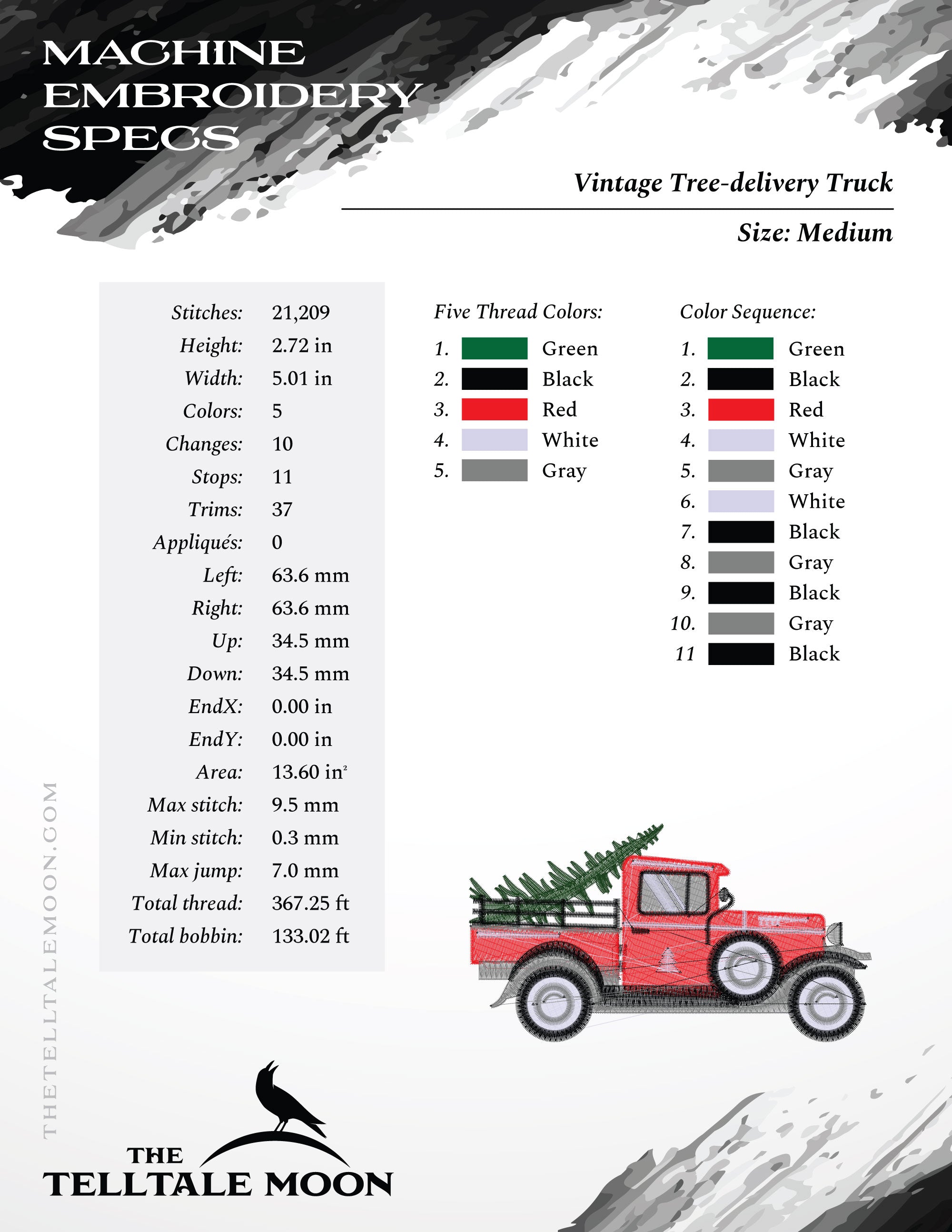 Machine Embroidery Files: "Forest Fresh Trees" Sign (7.8 & 11 Inches)