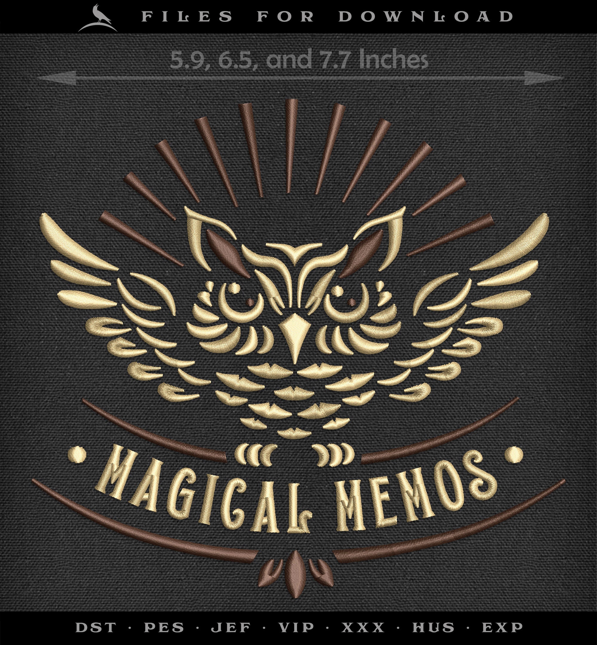 Embroidery: Magical Owl Memo Delivery - Three Sizes - Two Thread Colors