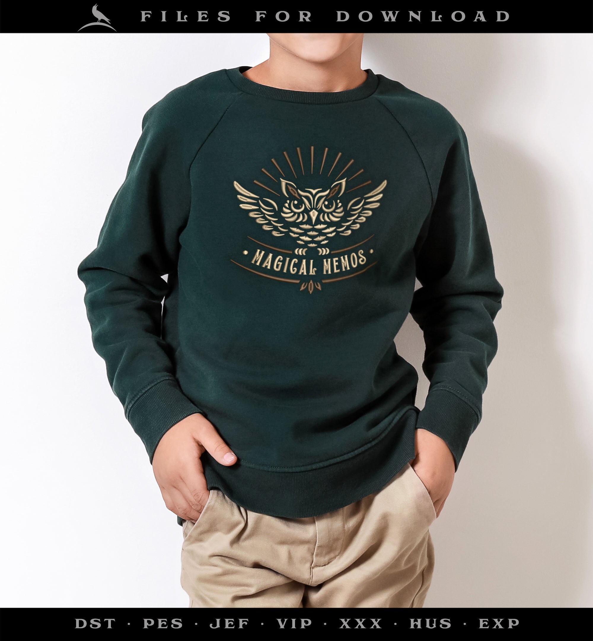 Embroidery: Magical Owl Memo Delivery - Three Sizes - Two Thread Colors