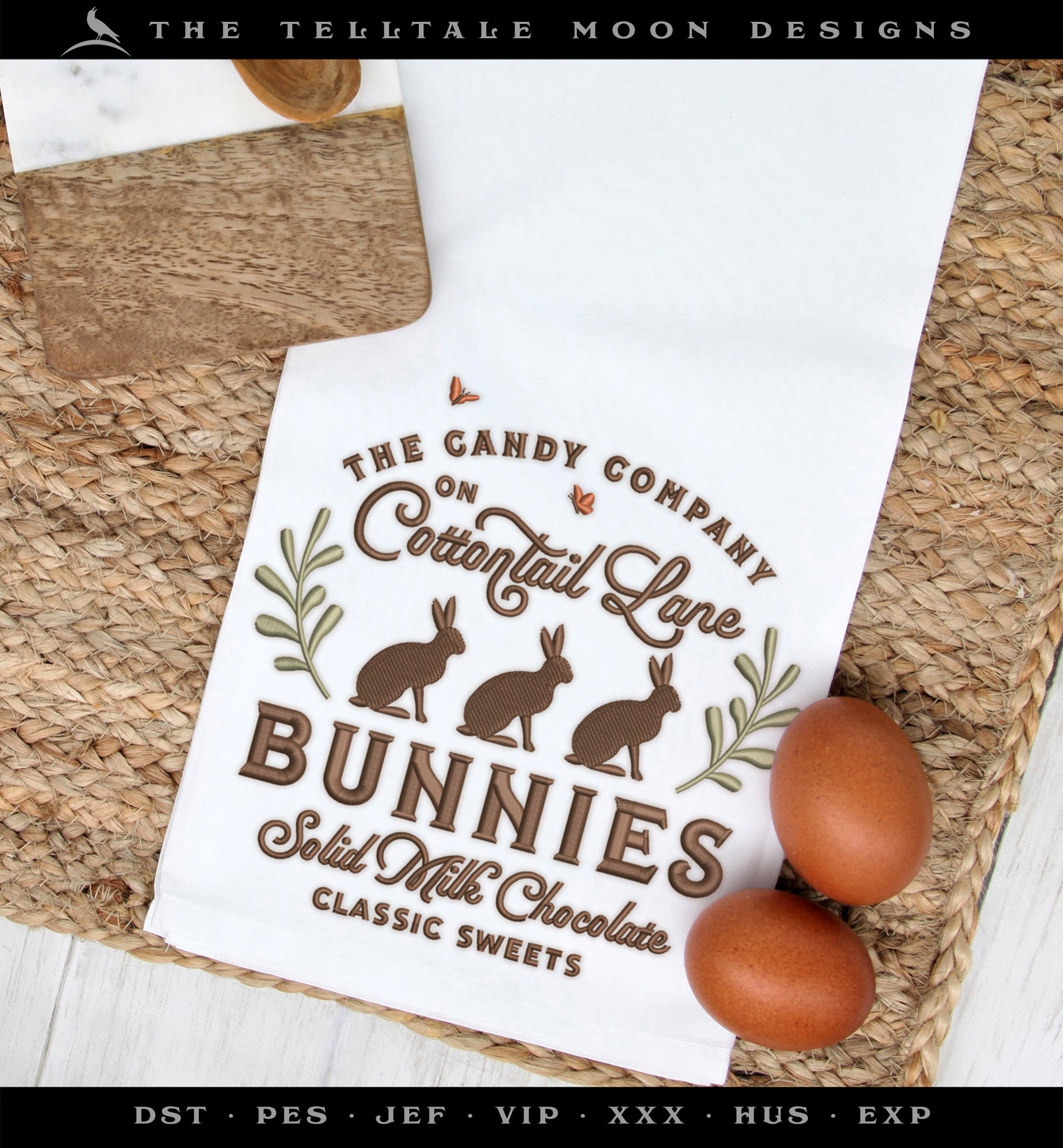 Embroidery: "Cottontail Lane Bunnies" Spring Fun - 6.5 and 7.5 Inches Wide