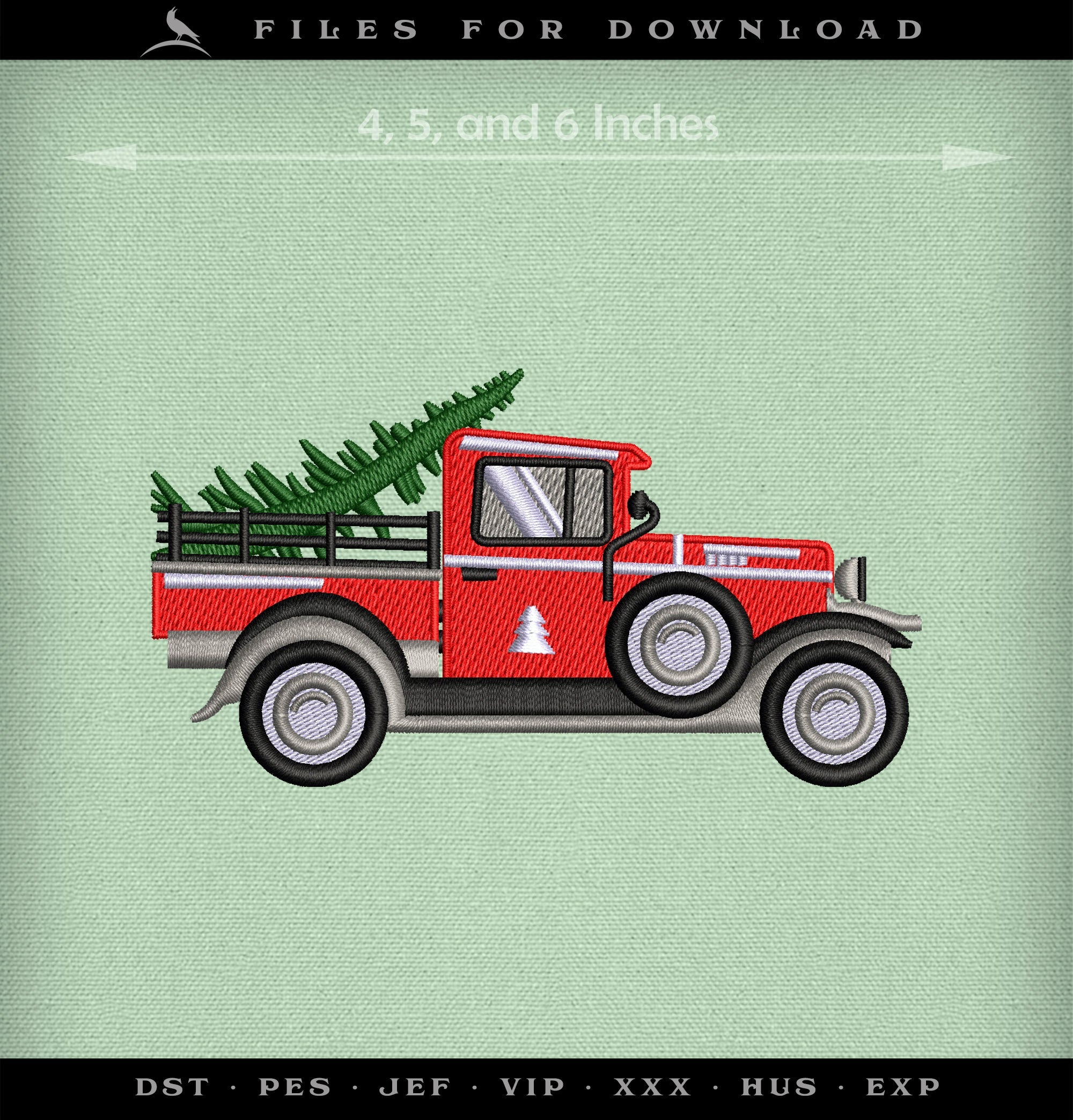 Machine Embroidery Files: Vintage Tree-delivery Truck – The Tell Tale Art
