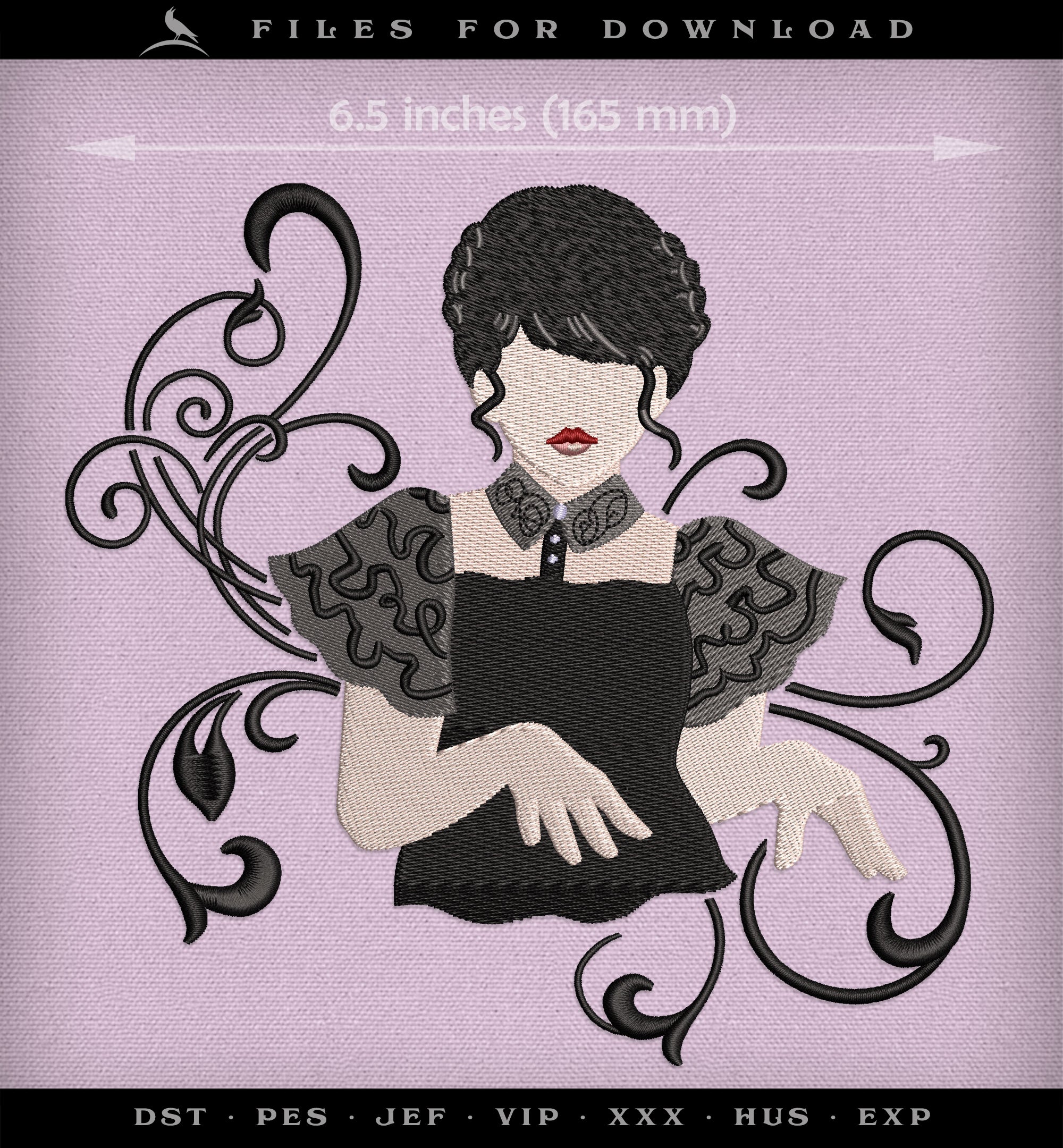 Machine Embroidery: Gothic Dance Scene, 3.5-inch to 7.8-inch Variations in Digital Format for Download