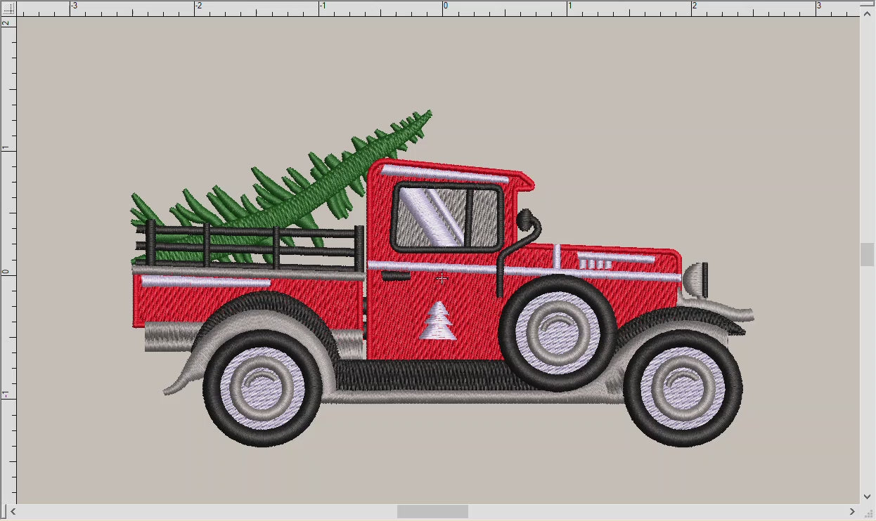 Machine Embroidery Files: Vintage Tree-delivery Truck (4, 5, and 6 Inches Wide)